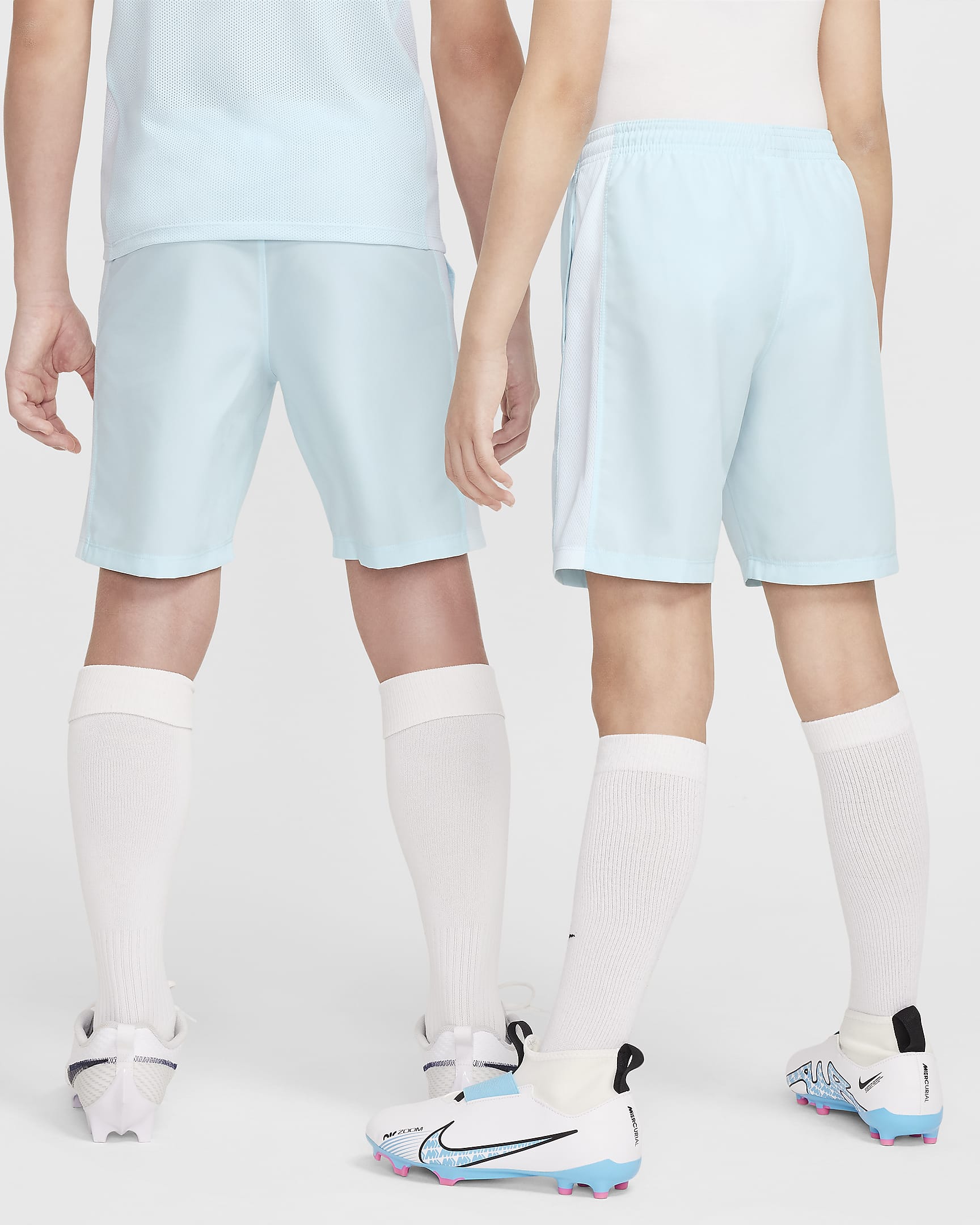 Nike Academy23 voetbalshorts voor kids - Glacier Blue/Wit/Wit