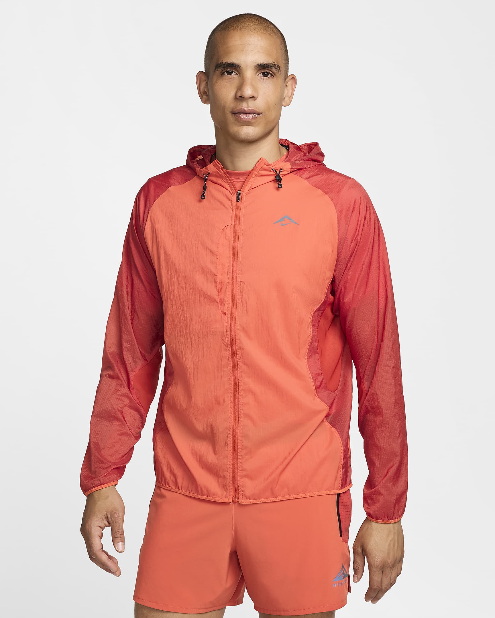 Nike Trail Aireez Men's Running Jacket - Vintage Coral/Dragon Red/Black