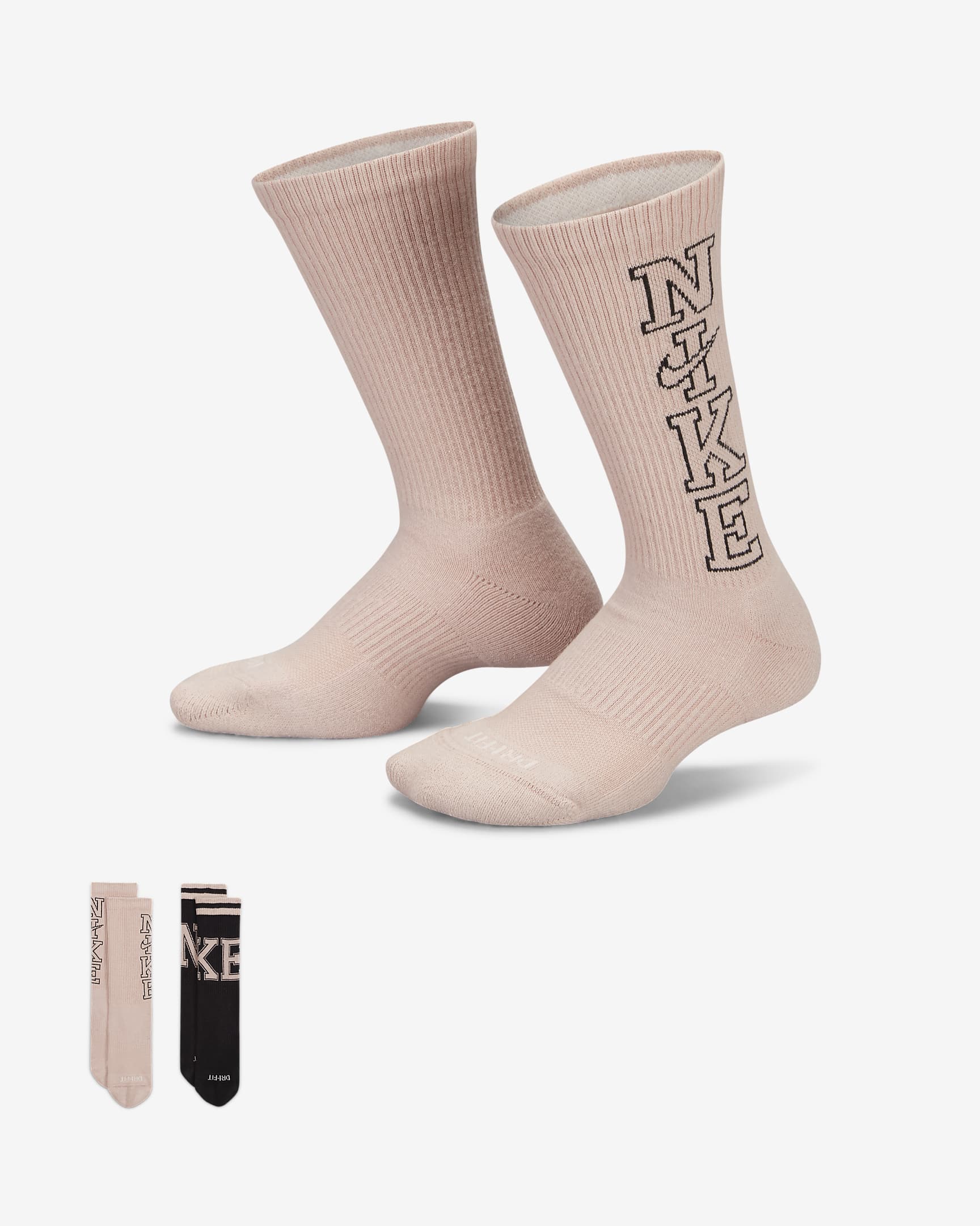 Calcetines acolchados de entrenamiento Nike Everyday Plus (2 pares) - Multicolor