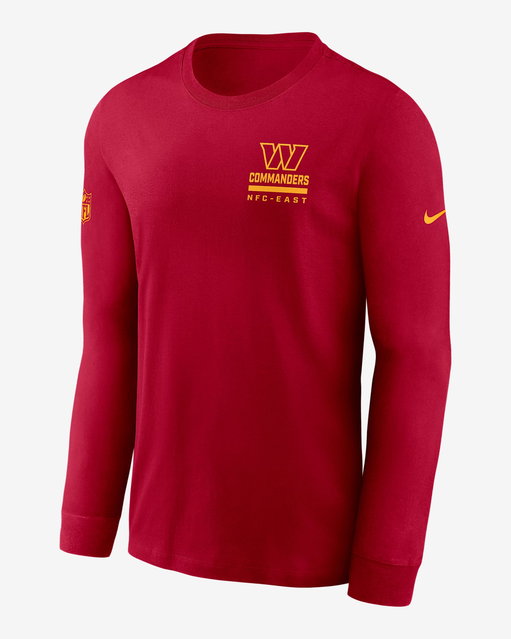 Playera de manga larga Nike Dri-FIT de la NFL para hombre Washington Commanders Sideline Team Issue - Rojo