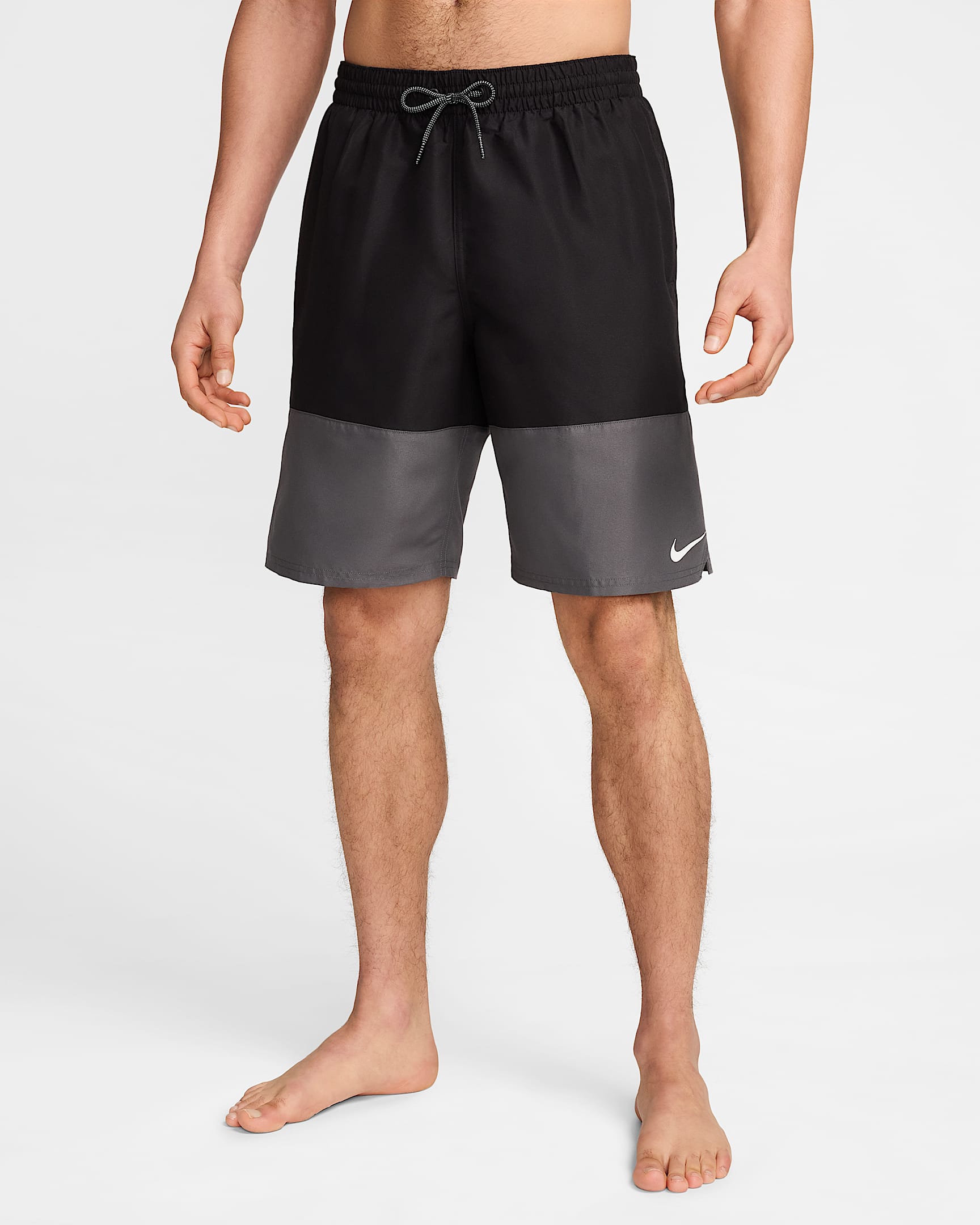 Nike Shorts de natación de vóleibol de 23 cm con hendidura para hombre Nike - Negro/Gris hierro/Blanco