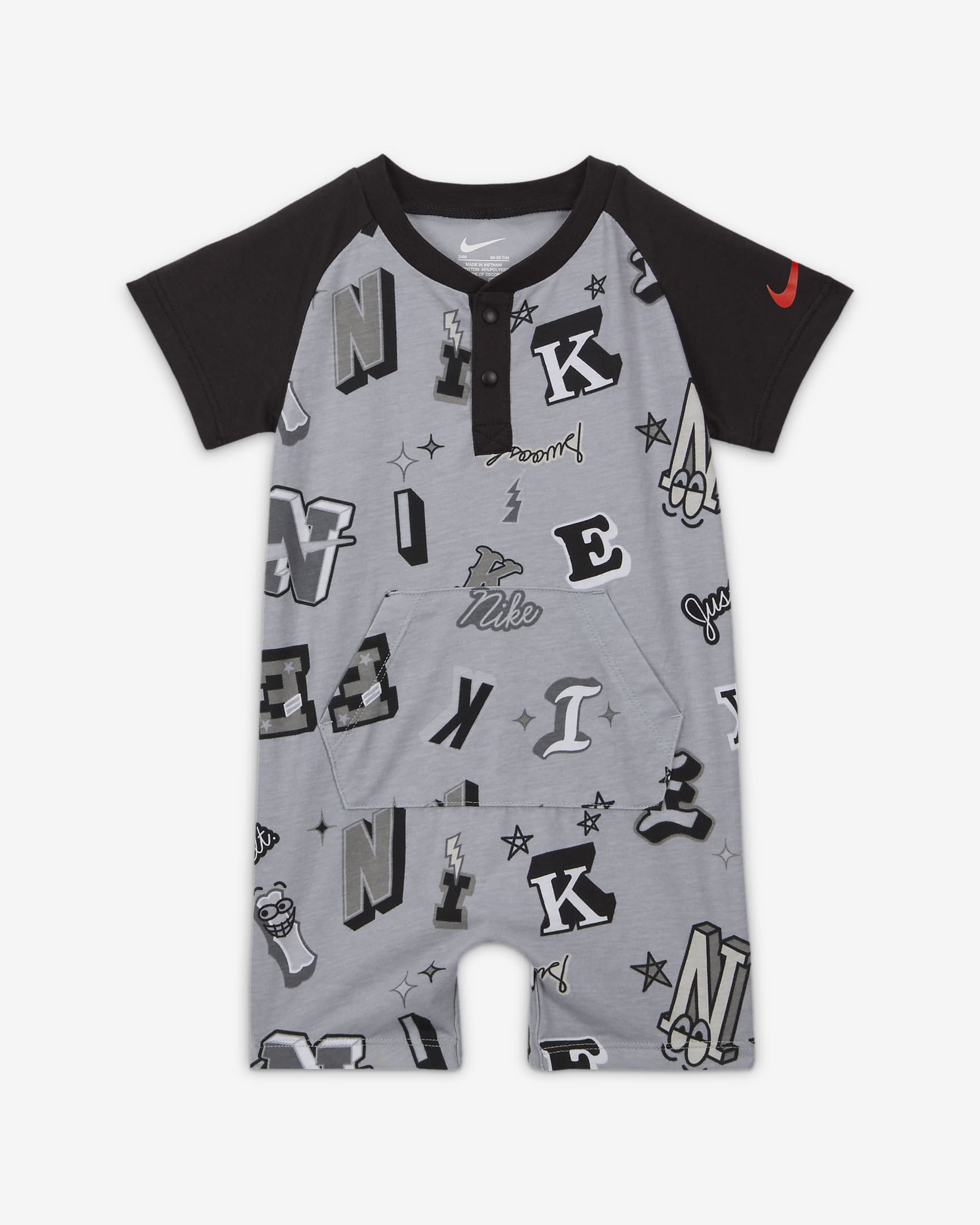 Enterito tipo playera para bebé (0-9 meses) Nike Sportswear Next Gen - Gris humo claro