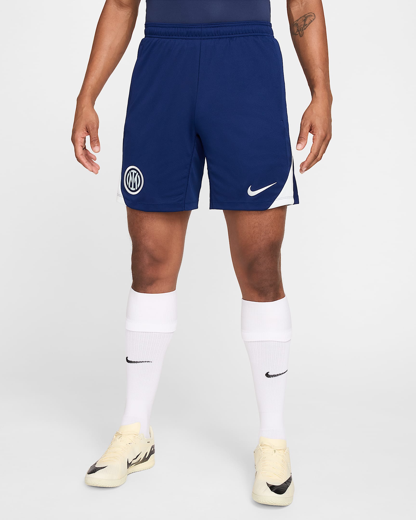 Stickade fotbollsshorts Inter Milan Strike Nike Dri-FIT för män - Blue Void/Ghost Aqua/Ghost Aqua