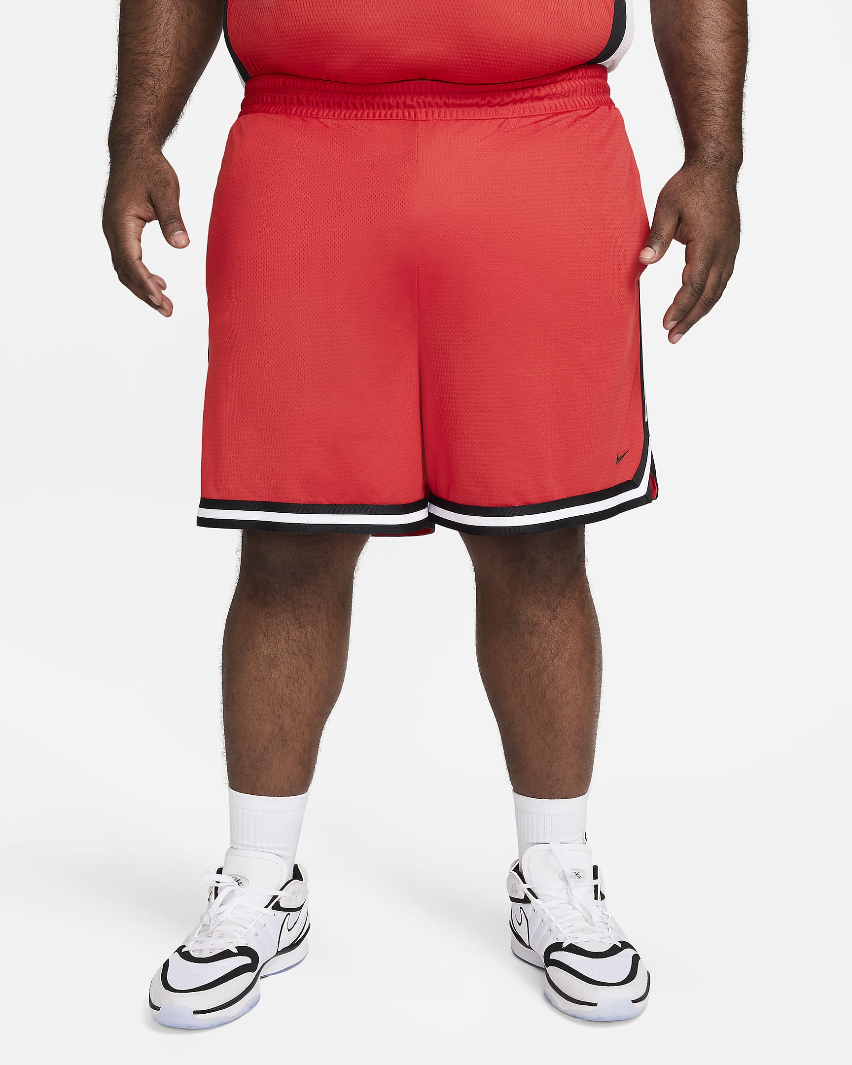 Shorts de básquetbol Dri-FIT de 15 cm para hombre Nike DNA - Rojo universitario/Negro/Negro