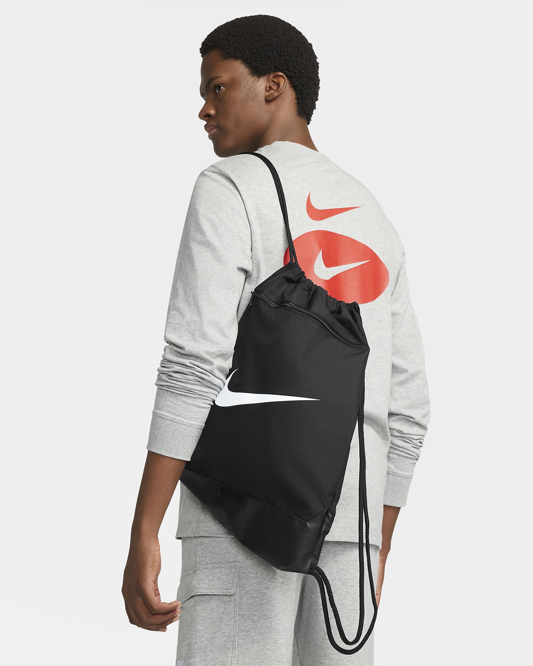 Sacca da training per la palestra Nike Brasilia 9.5 (18 l) - Nero/Nero/Bianco