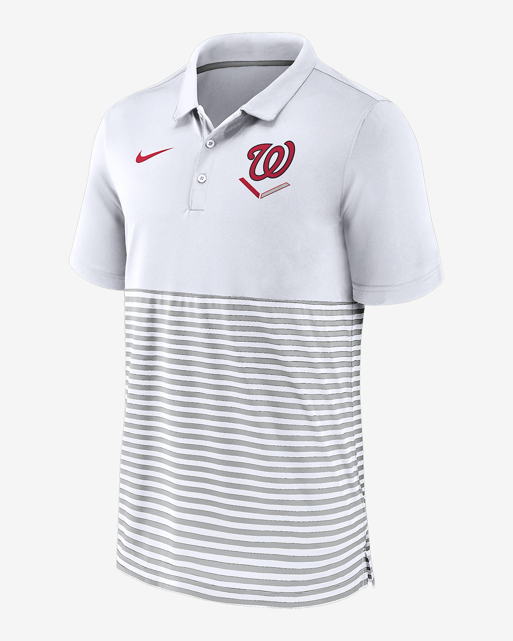 Washington Nationals Home Plate Striped Men's Nike MLB Polo - White