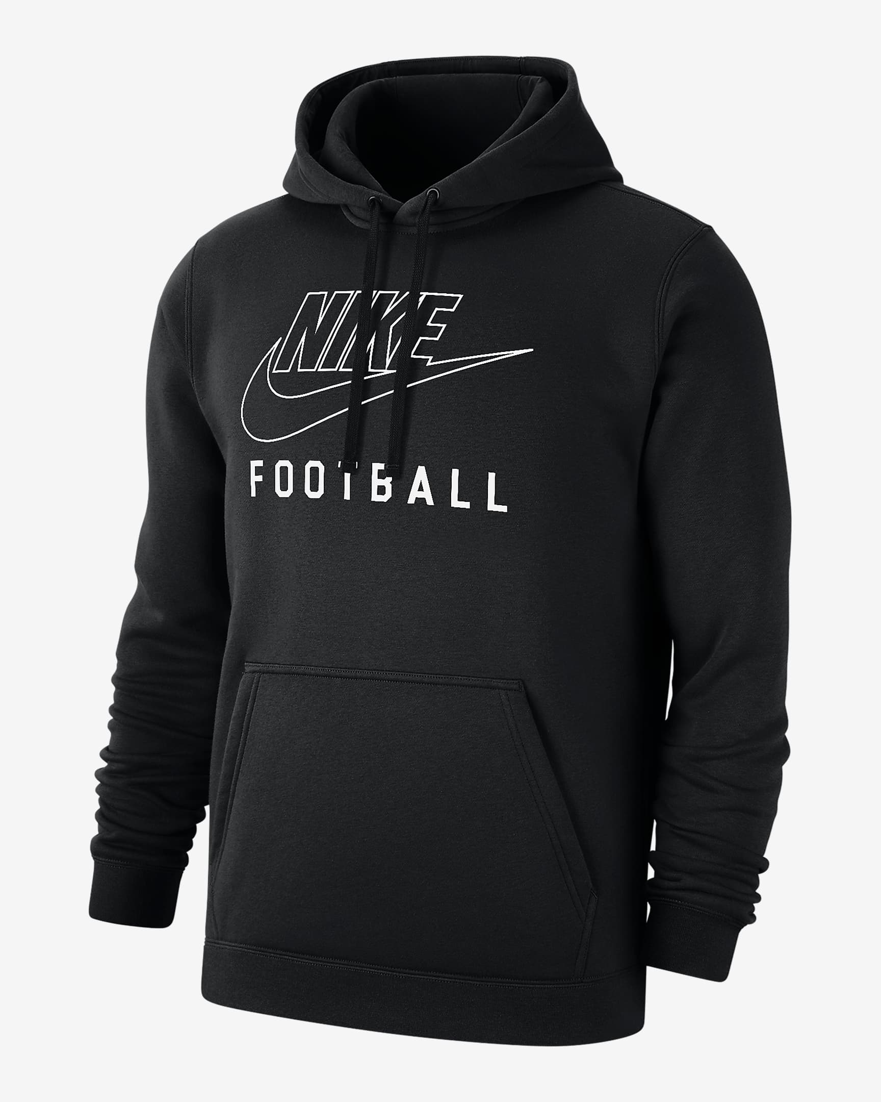 Sudadera con gorro sin cierre de fútbol para hombre Nike Swoosh Club Fleece - Negro