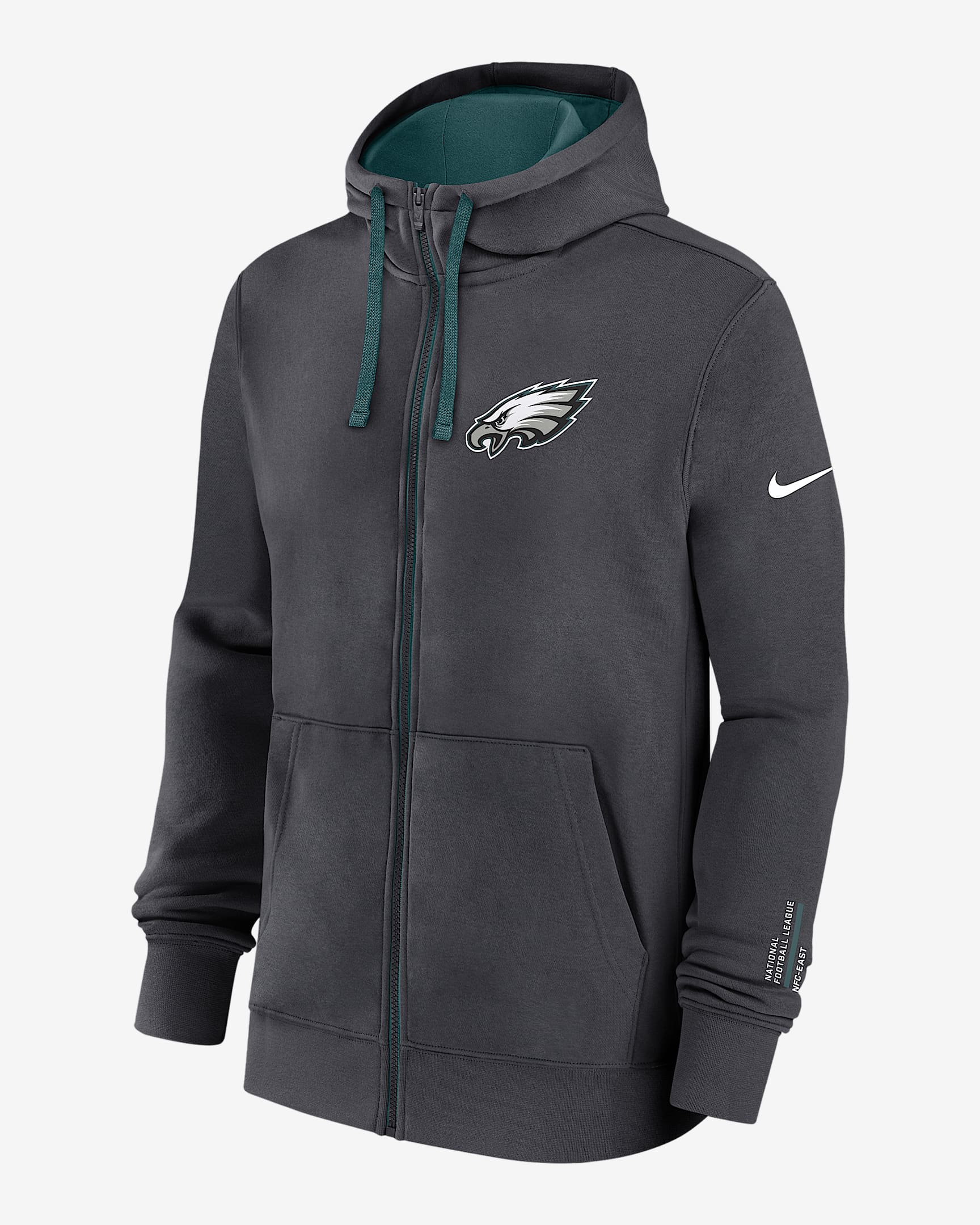 Philadelphia Eagles Playbook Page Club Men's Nike NFL Full-Zip Hoodie - Anthracite