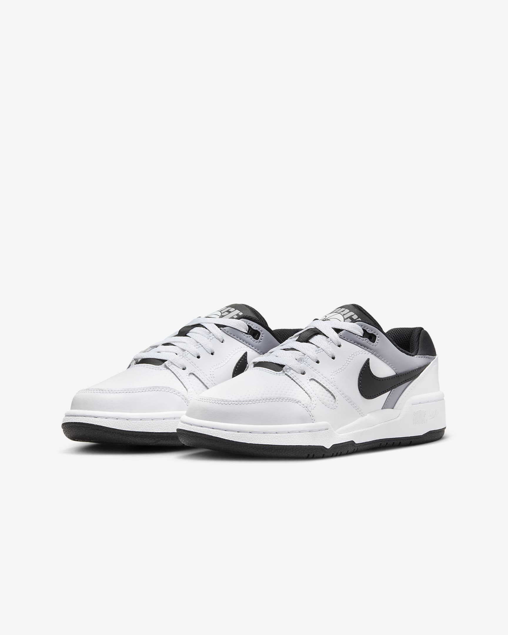 Nike Full Force Low kinderschoenen - Wit/Pewter/Zwart/Zwart