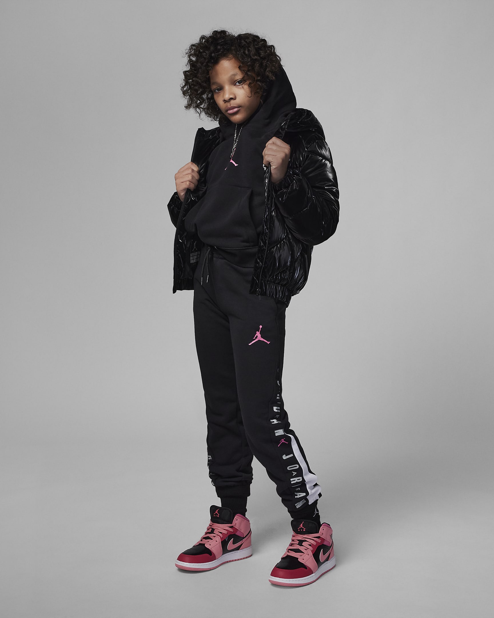 Jordan Big Kids' Shiny Chevron Hooded Jacket. Nike.com