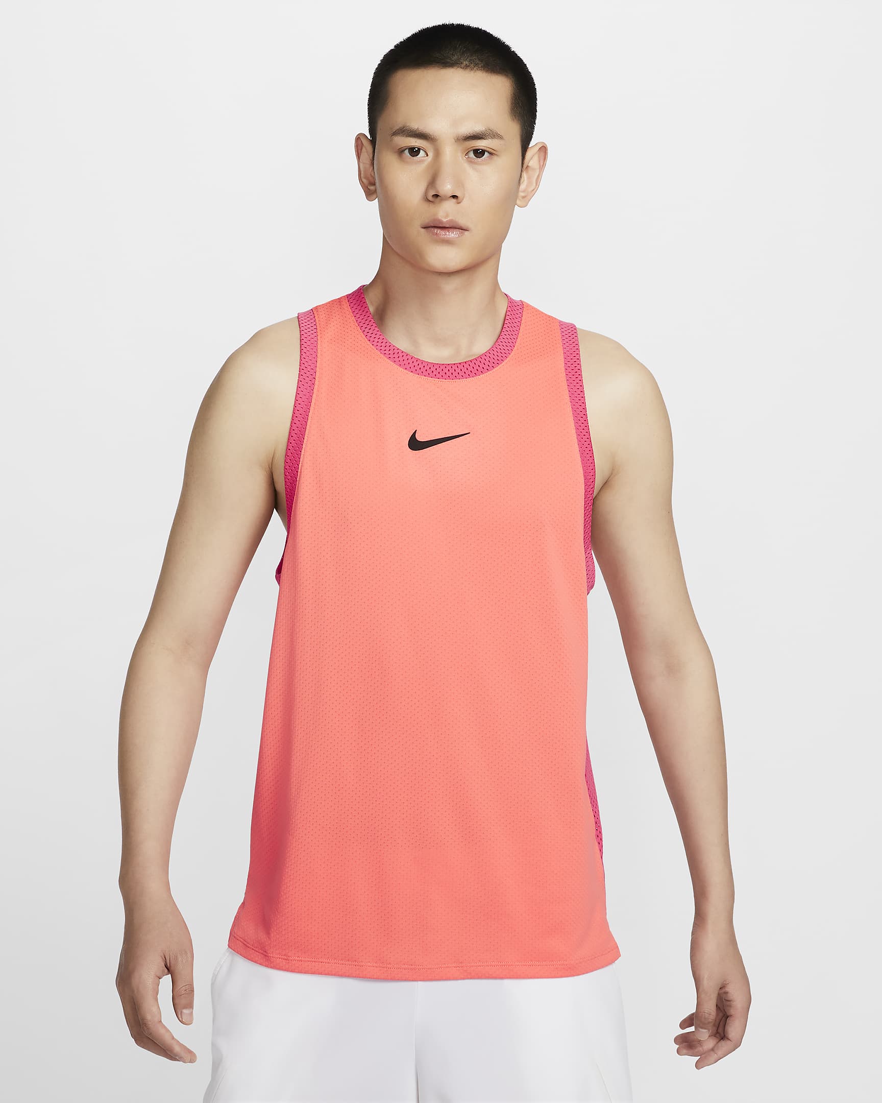 NikeCourt Slam 男款 Dri-FIT 網球背心 - Light Wild Mango/Aster Pink/黑色