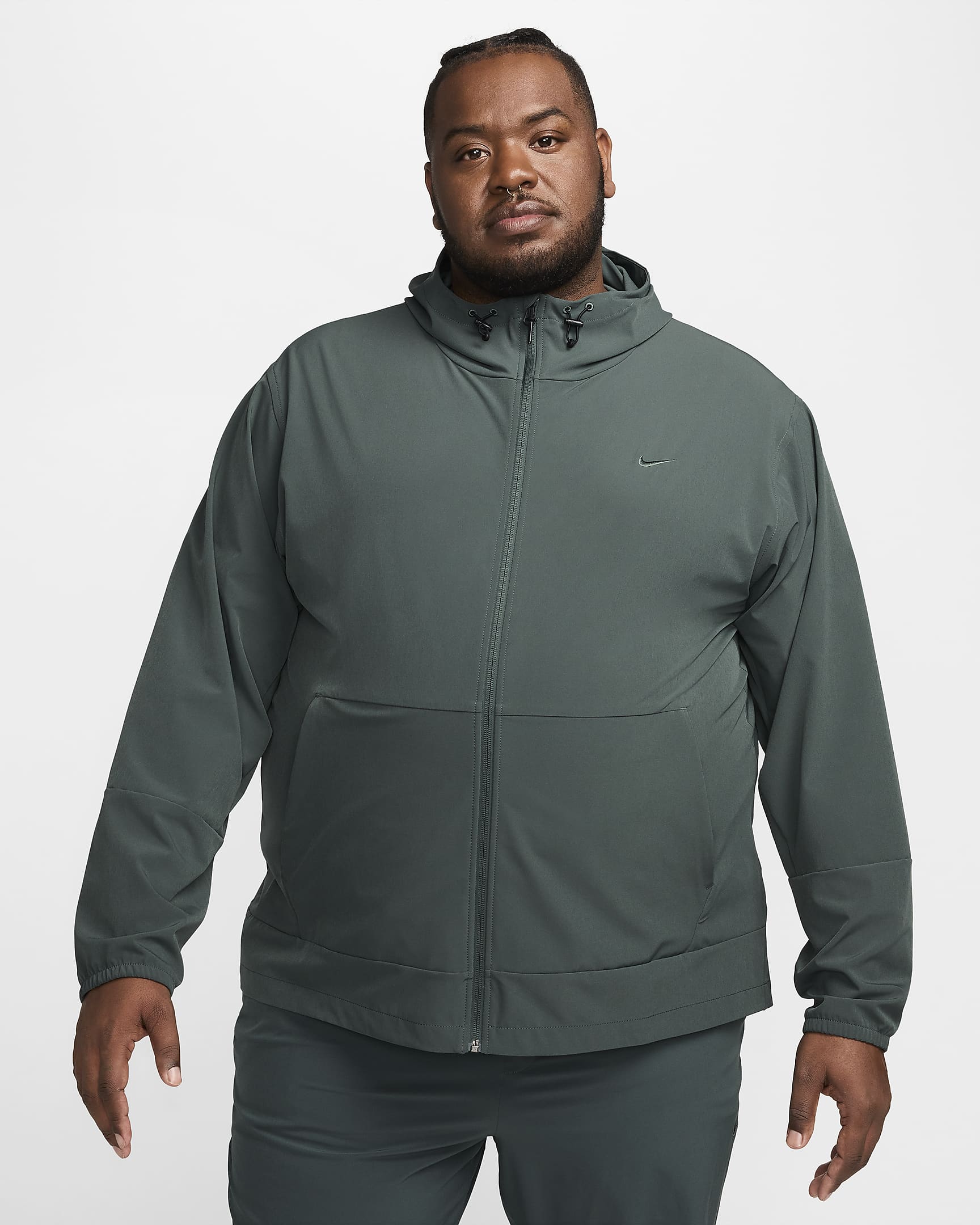 Nike Unlimited Men's Water-Repellent Hooded Versatile Jacket - Vintage Green/Black/Vintage Green