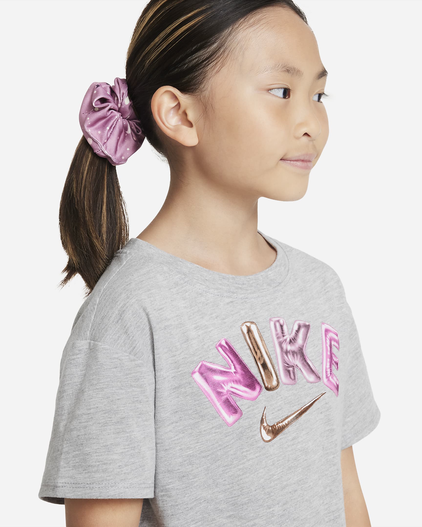 Nike Swoosh Party Tee Little Kids' T-Shirt and Scrunchie. Nike.com