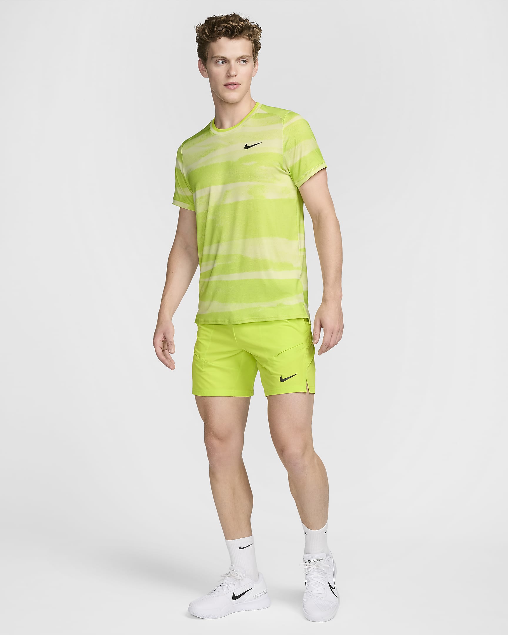 NikeCourt Advantage Men's Dri-FIT Tennis Top - Life Lime/Black