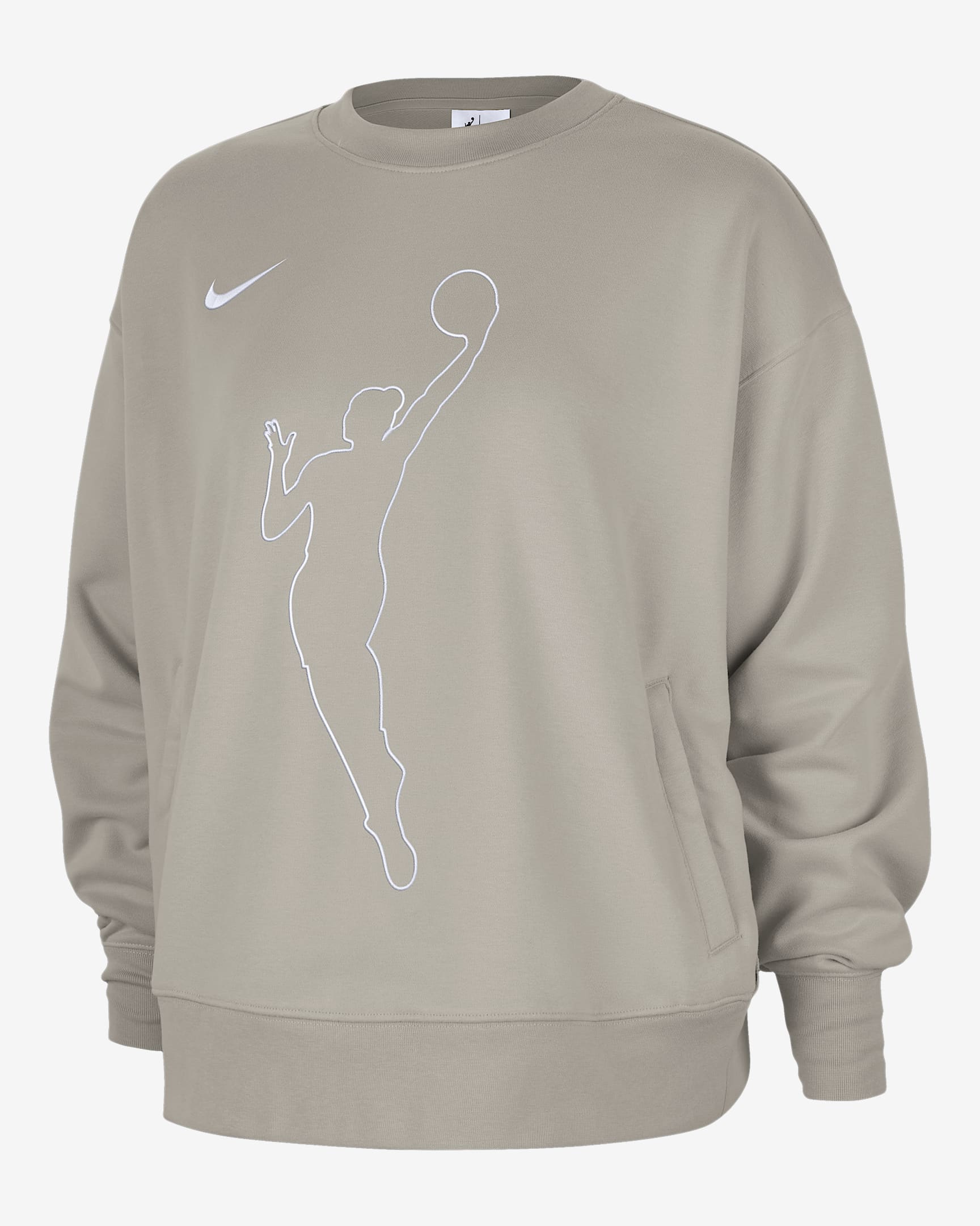 Team 13 Fly Women's Nike WNBA Fleece Crew-Neck Sweatshirt - College Grey/White