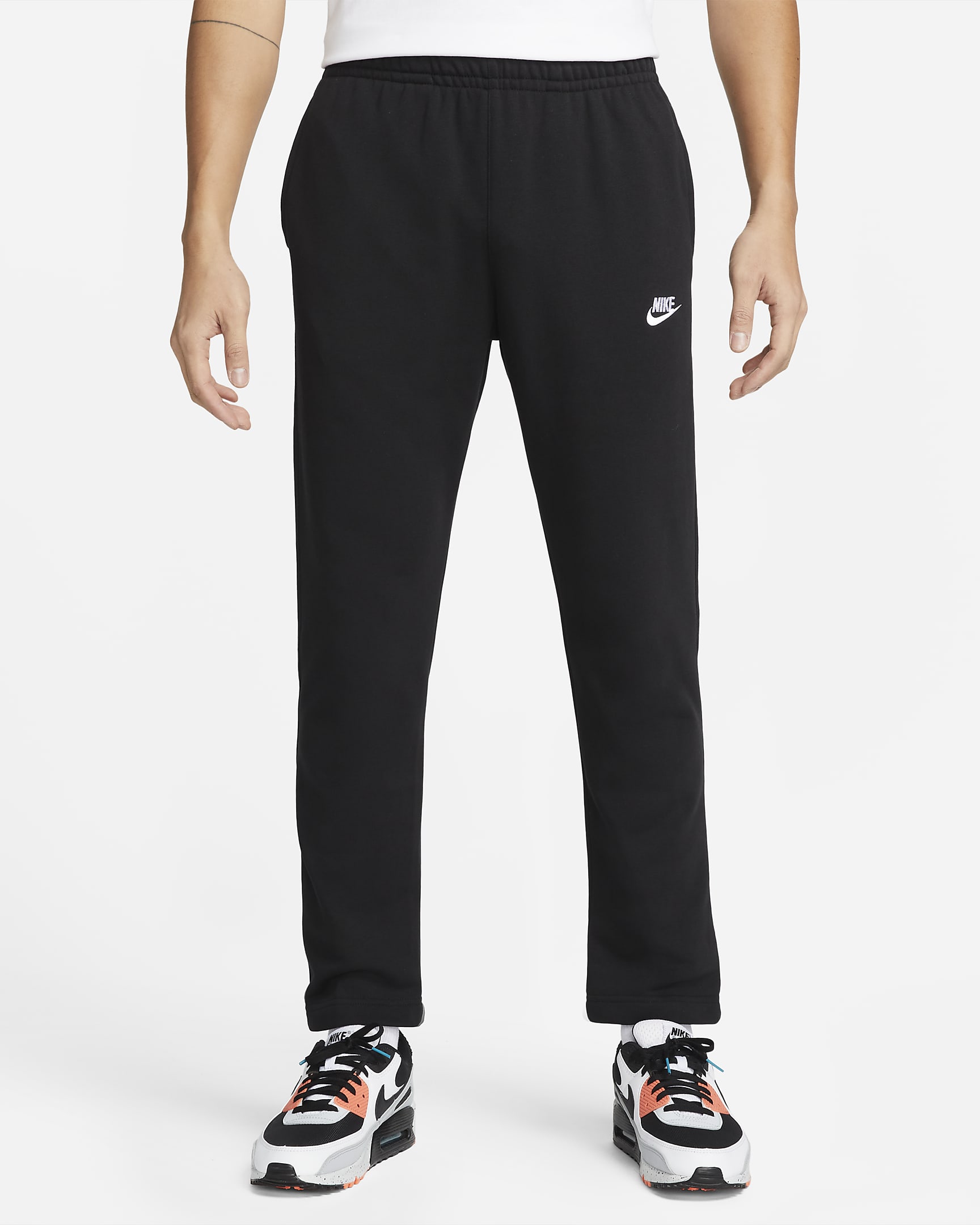 Nike Sportswear Club Men's French Terry Pants - Black/Black/White
