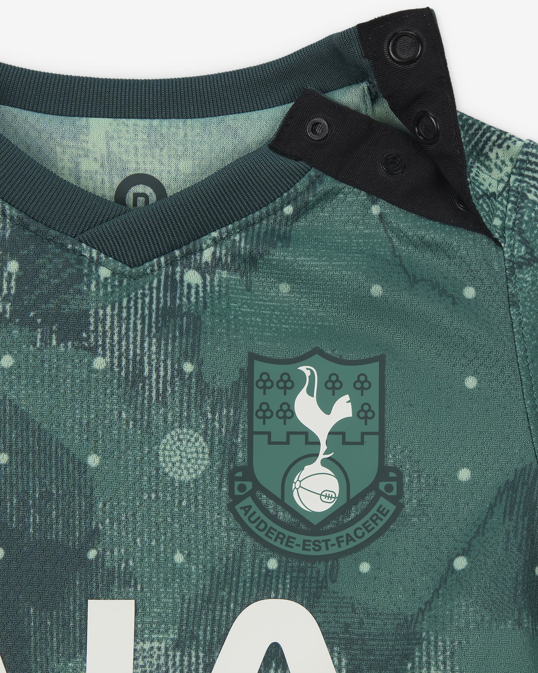 Tottenham Hotspur 2024/25 Stadium Third dreiteiliges Nike Football Replika-Trikotset (Babys und Kleinkinder) - Enamel Green/Bicoastal/Weiß