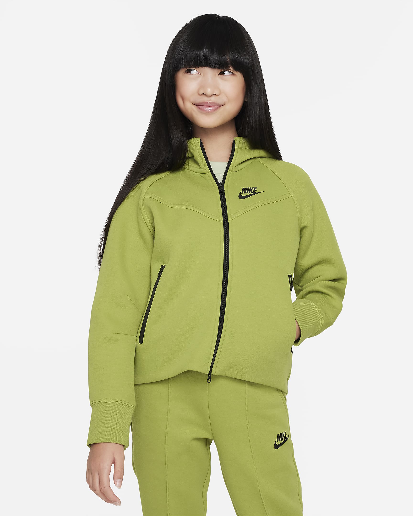 Nike Sportswear Tech Fleece Big Kids' (Girls') Full-Zip Hoodie. Nike.com