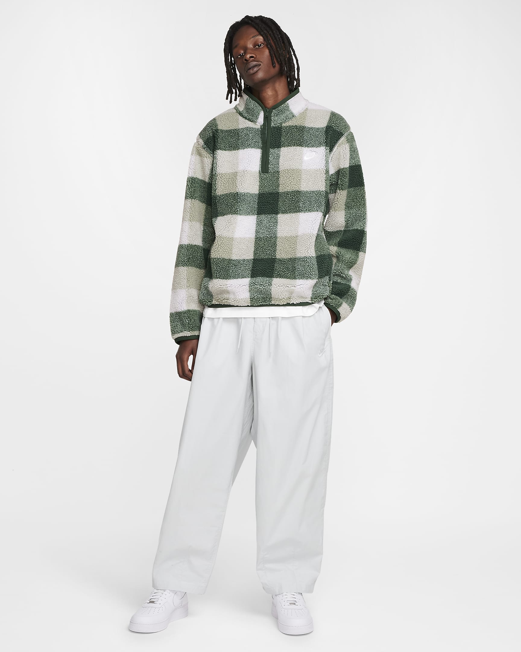 Nike Club Men's Winterized Half-Zip - Fir/Sail/Jade Horizon