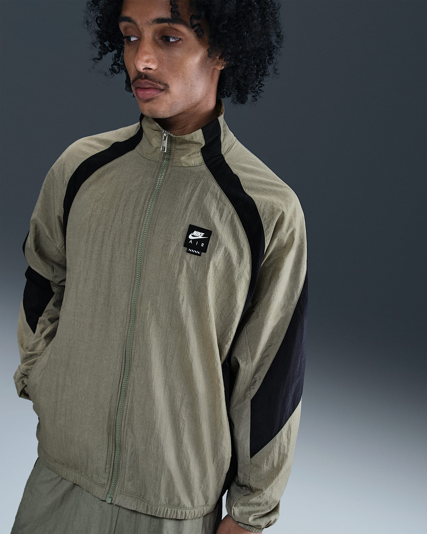 Nike Air Men's Woven Track Jacket - Light Army/Black/Black