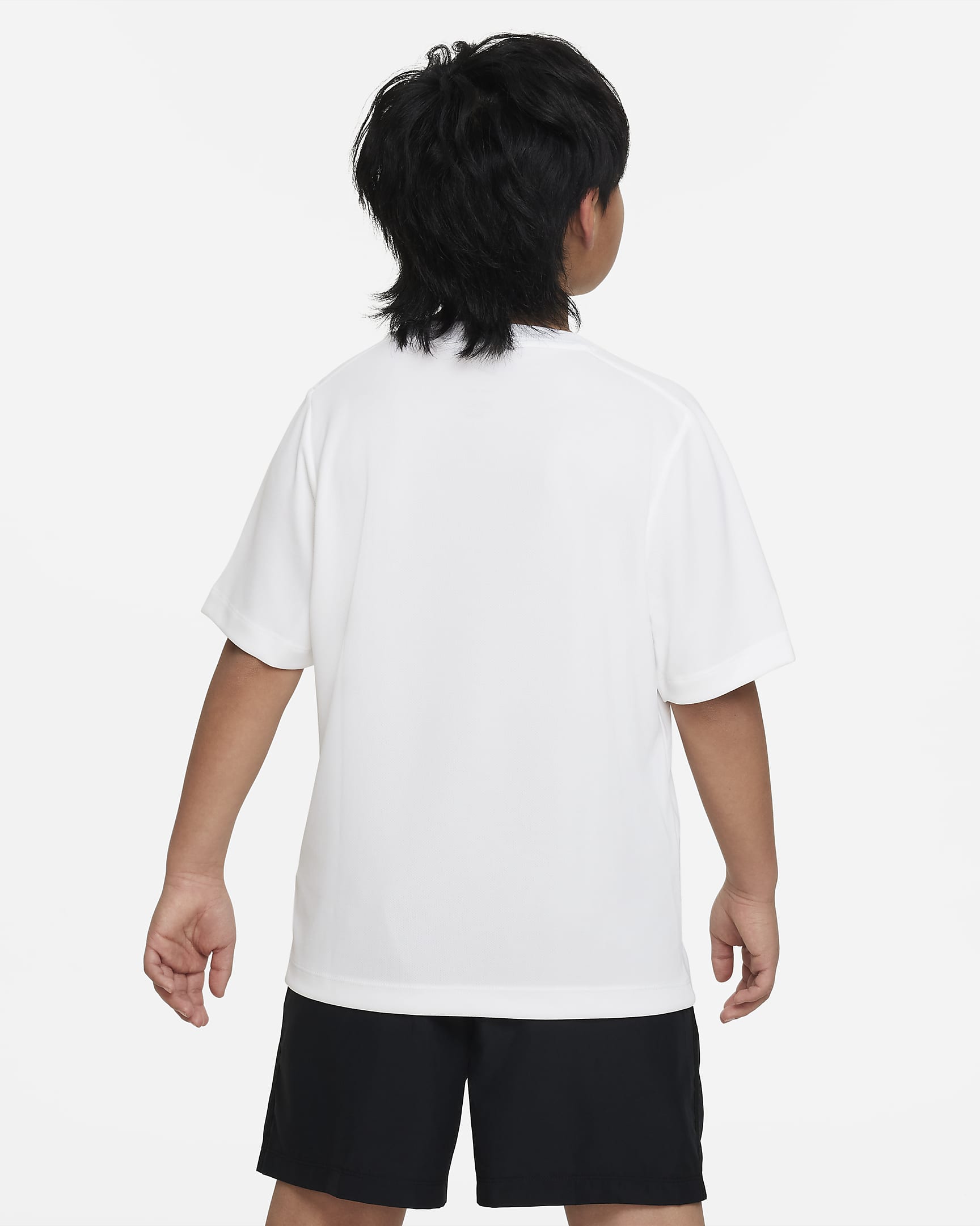 Nike Multi Dri-FIT Trainingsoberteil mit Grafik für ältere Kinder (Jungen) - Weiß/Schwarz