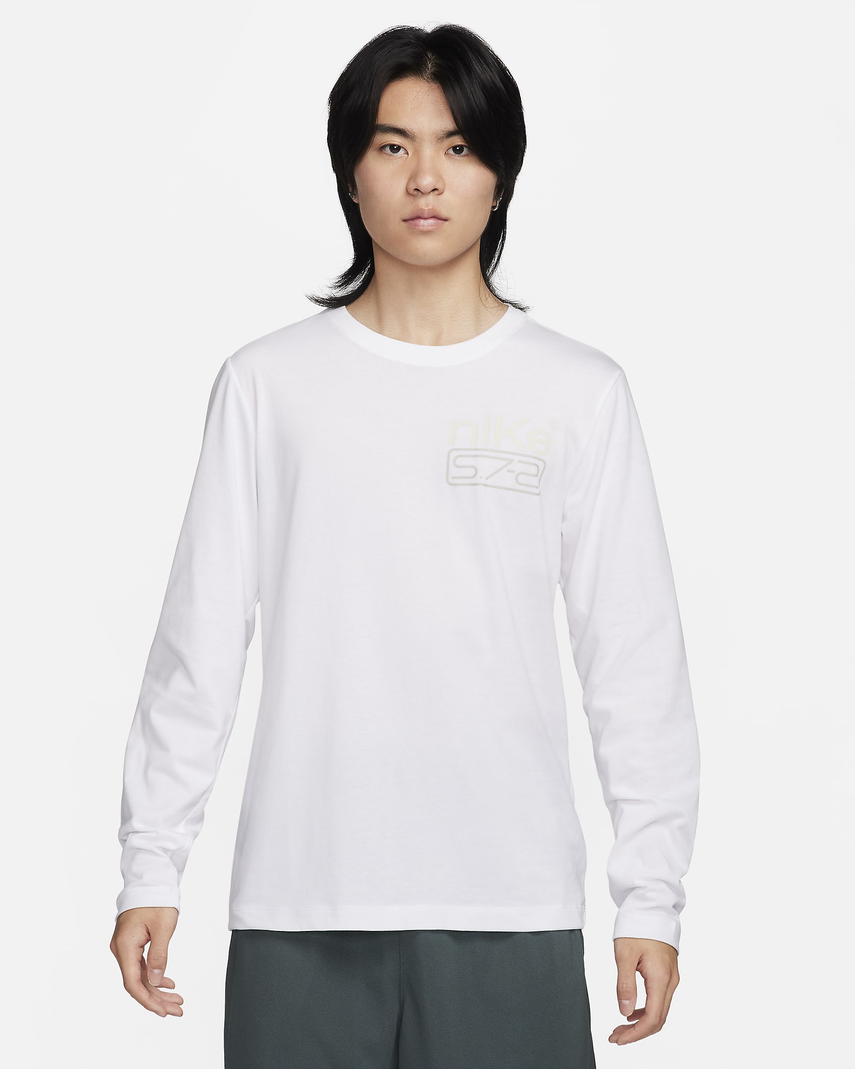 ナイキ Dri-FIT メンズ ロングスリーブ フィットネス Tシャツ - ホワイト