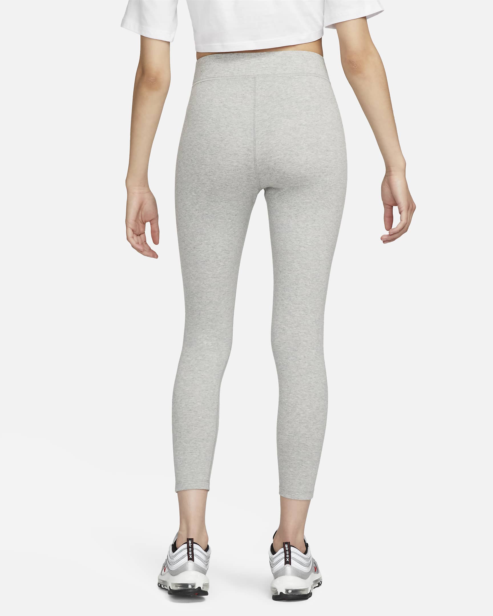 Nike Sportswear Classic leggings i 7/8 lengde med høyt liv til dame - Dark Grey Heather/Sail