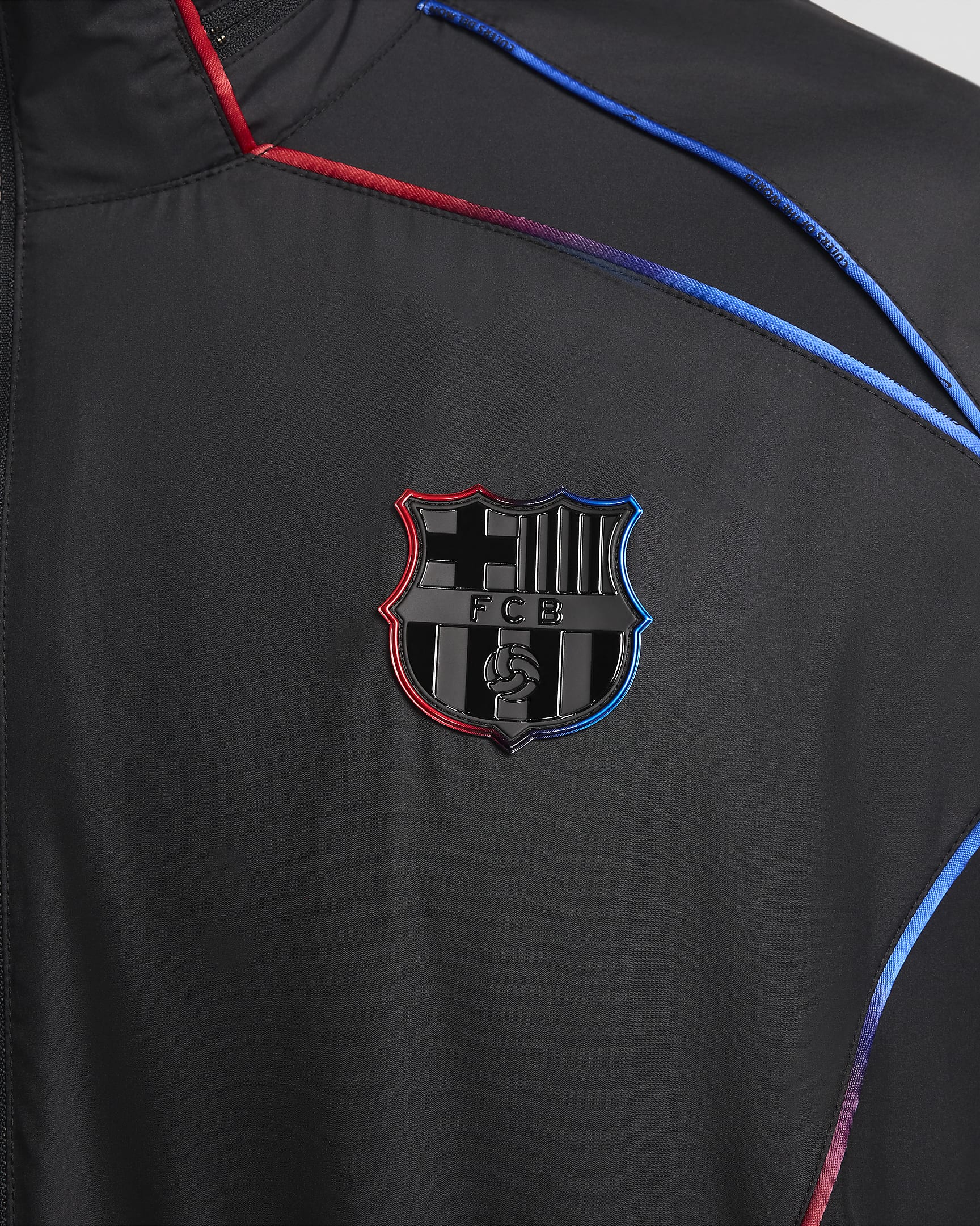 F.C. Barcelona Away Men's Nike Football Repel Lightweight Jacket - Black/Black