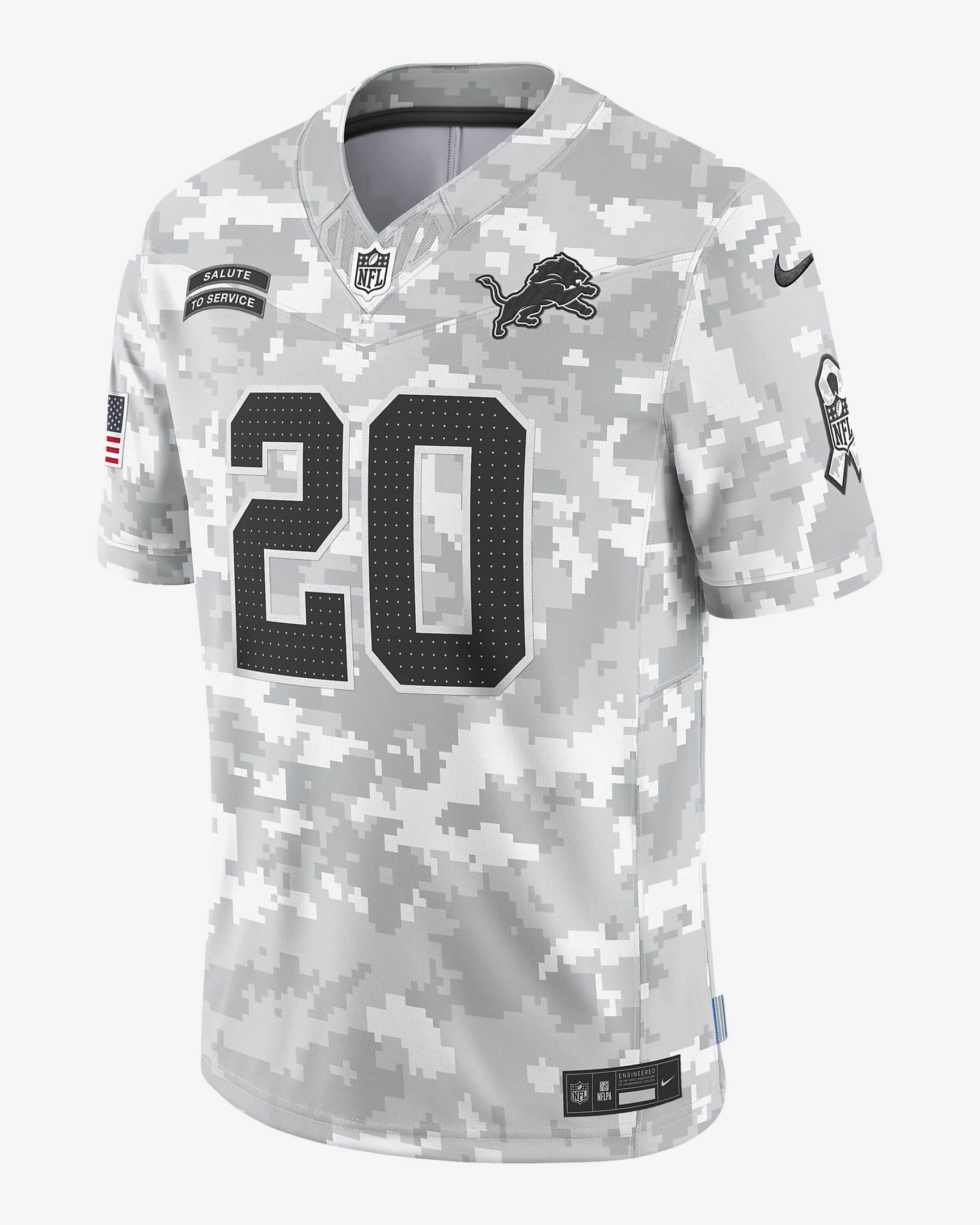 Barry Sanders Detroit Lions Salute to Service Men's Nike DriFIT NFL