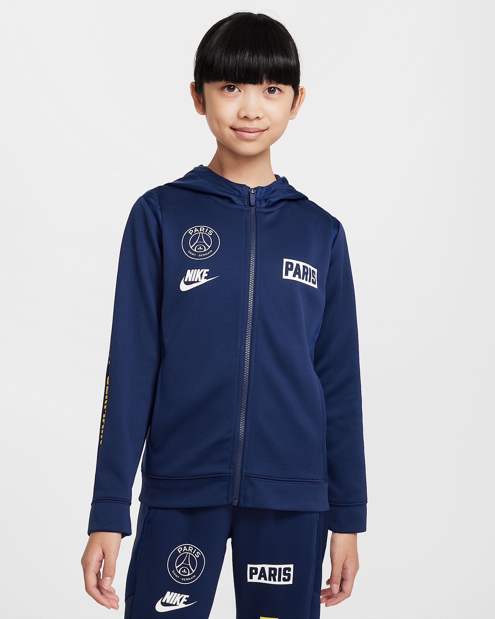 Paris Saint-Germain Older Kids' Nike Football Woven Tracksuit - Midnight Navy/Speed Yellow/White