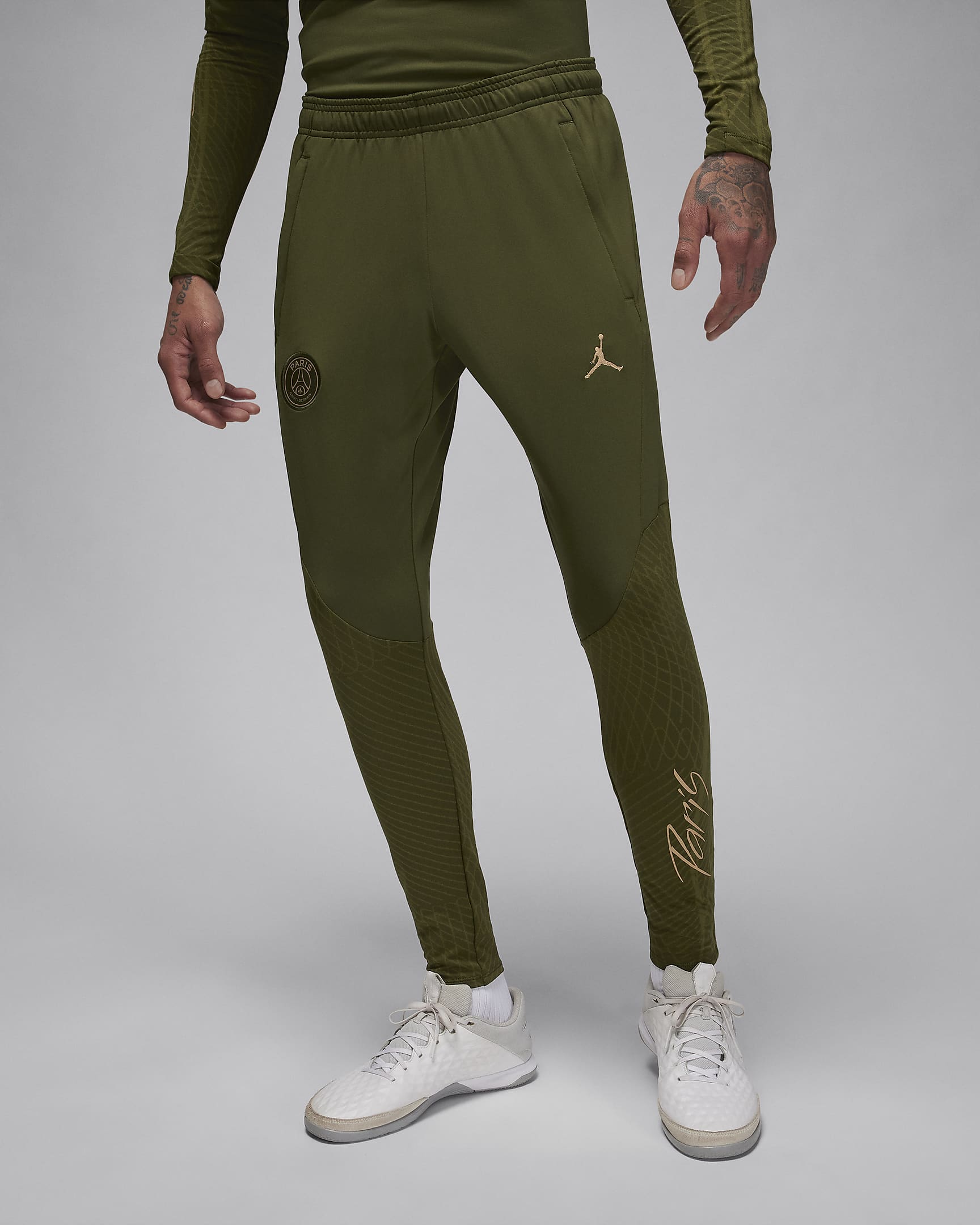 Paris Saint-Germain Strike Fourth Jordan Dri-FIT-Fußballhose für Herren - Rough Green/Hemp