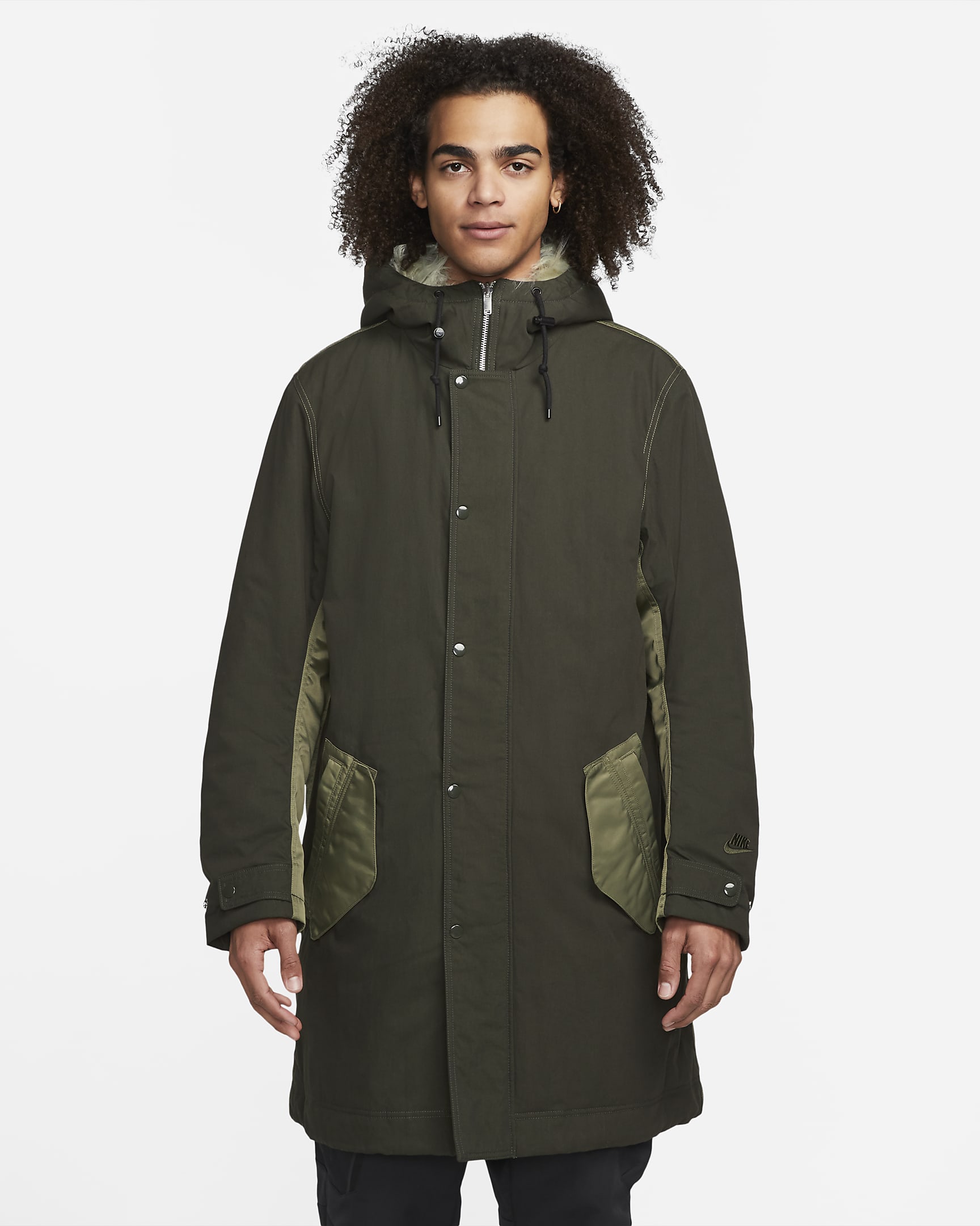 Nike Sportswear Therma-FIT Men's White Space Parka - Sequoia/Medium Olive/Light Stone/Sequoia