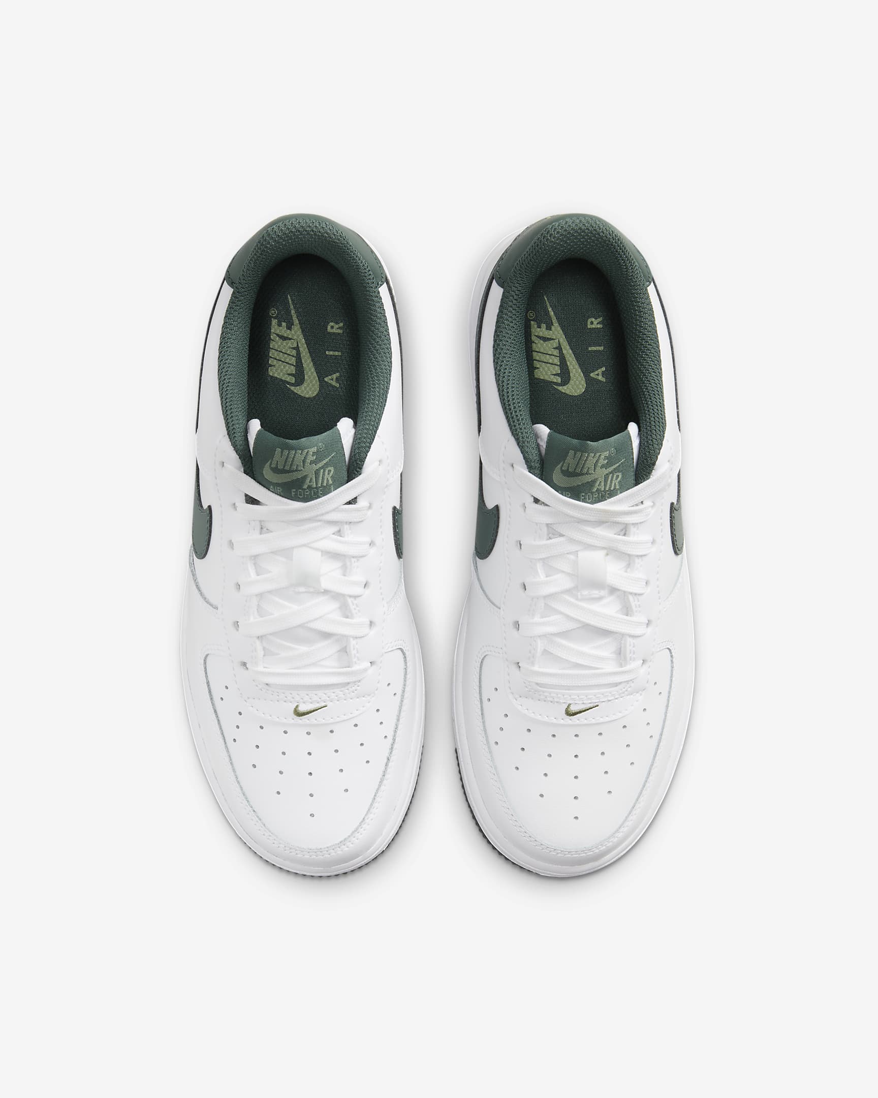 Nike Air Force 1 Big Kids' Shoes - White/Oil Green/Vintage Green