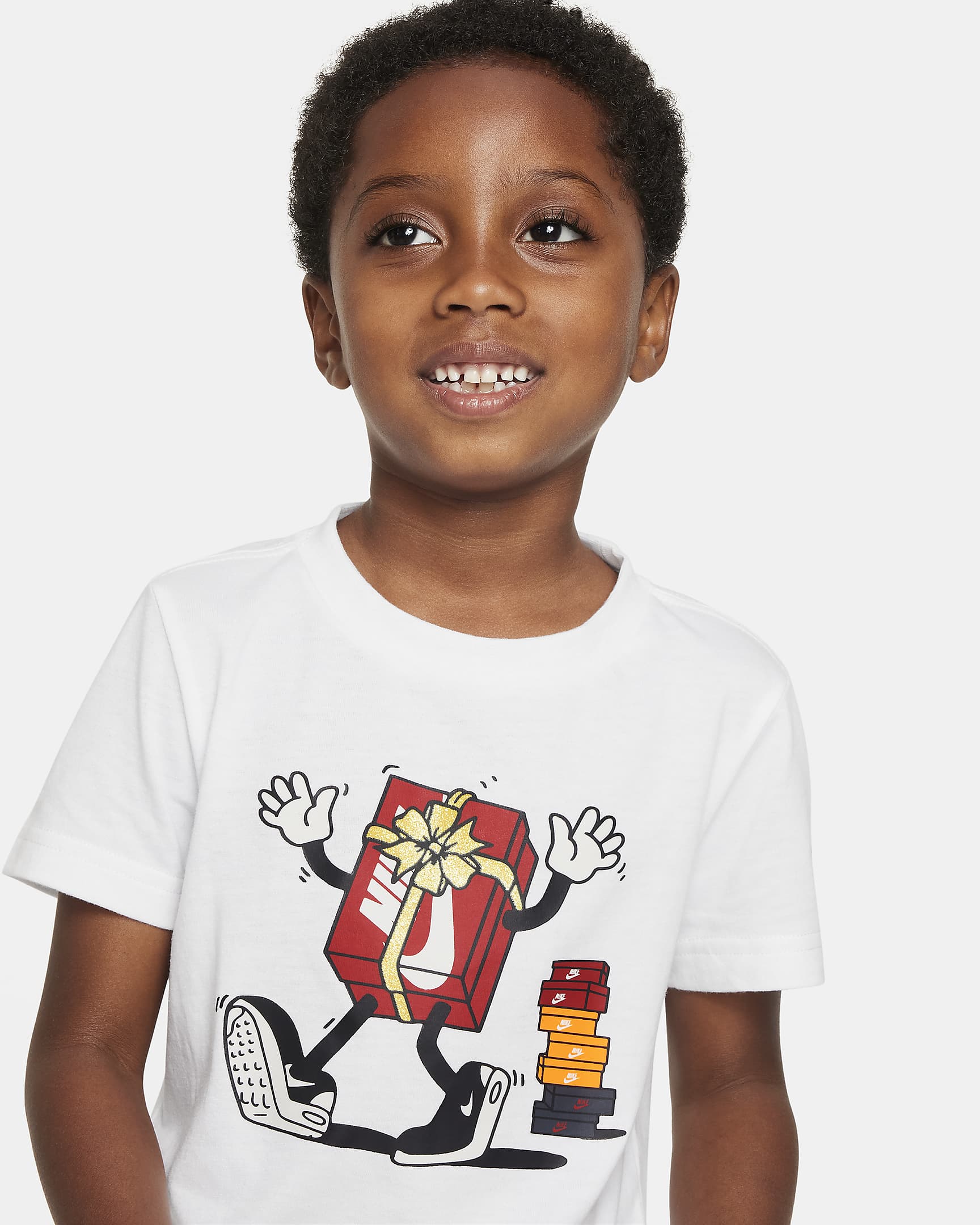 Playera infantil Nike Gift Boxy Tee - Blanco