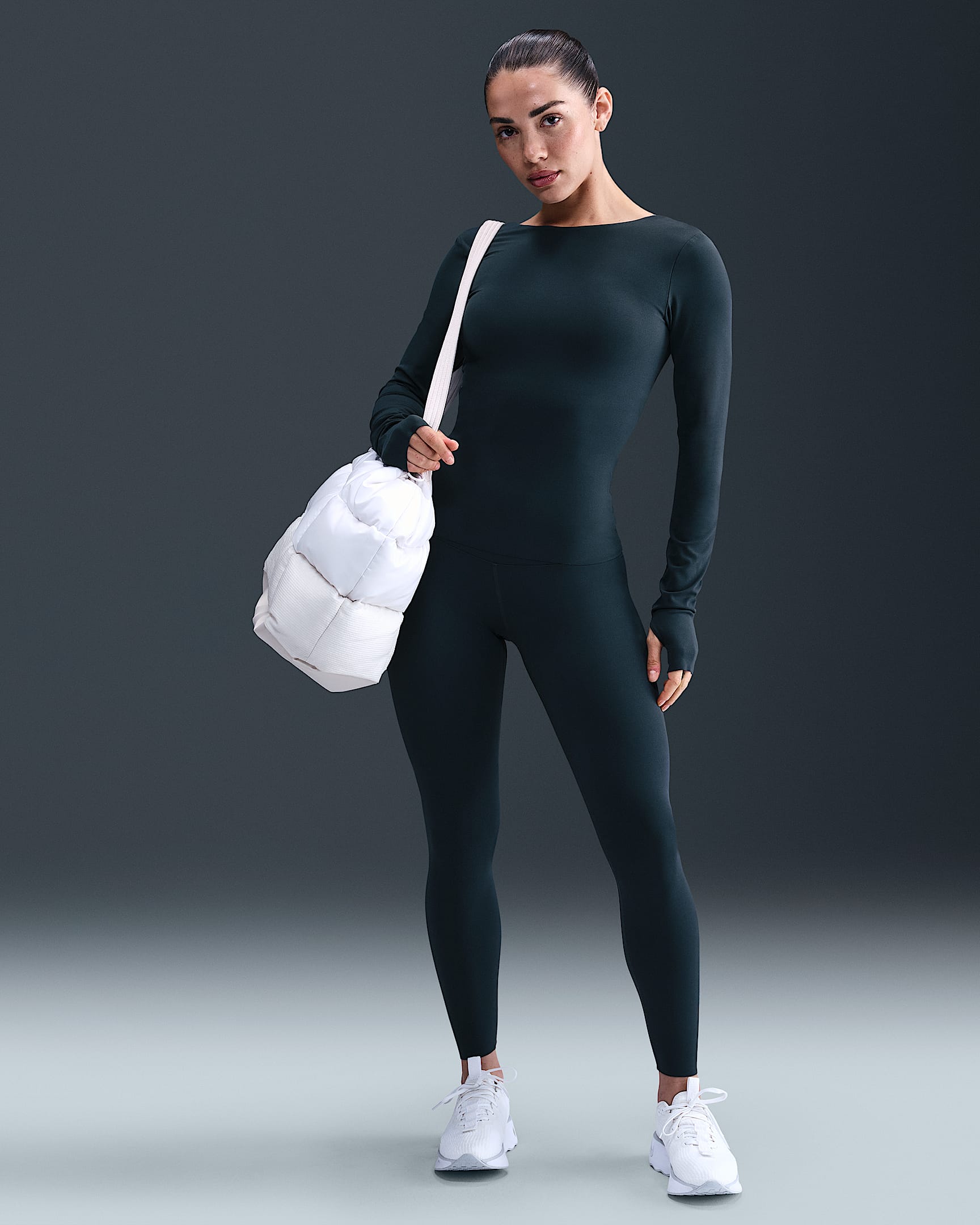 Nike Zenvy Women's High-Waisted 7/8 Leggings - Seaweed/Black