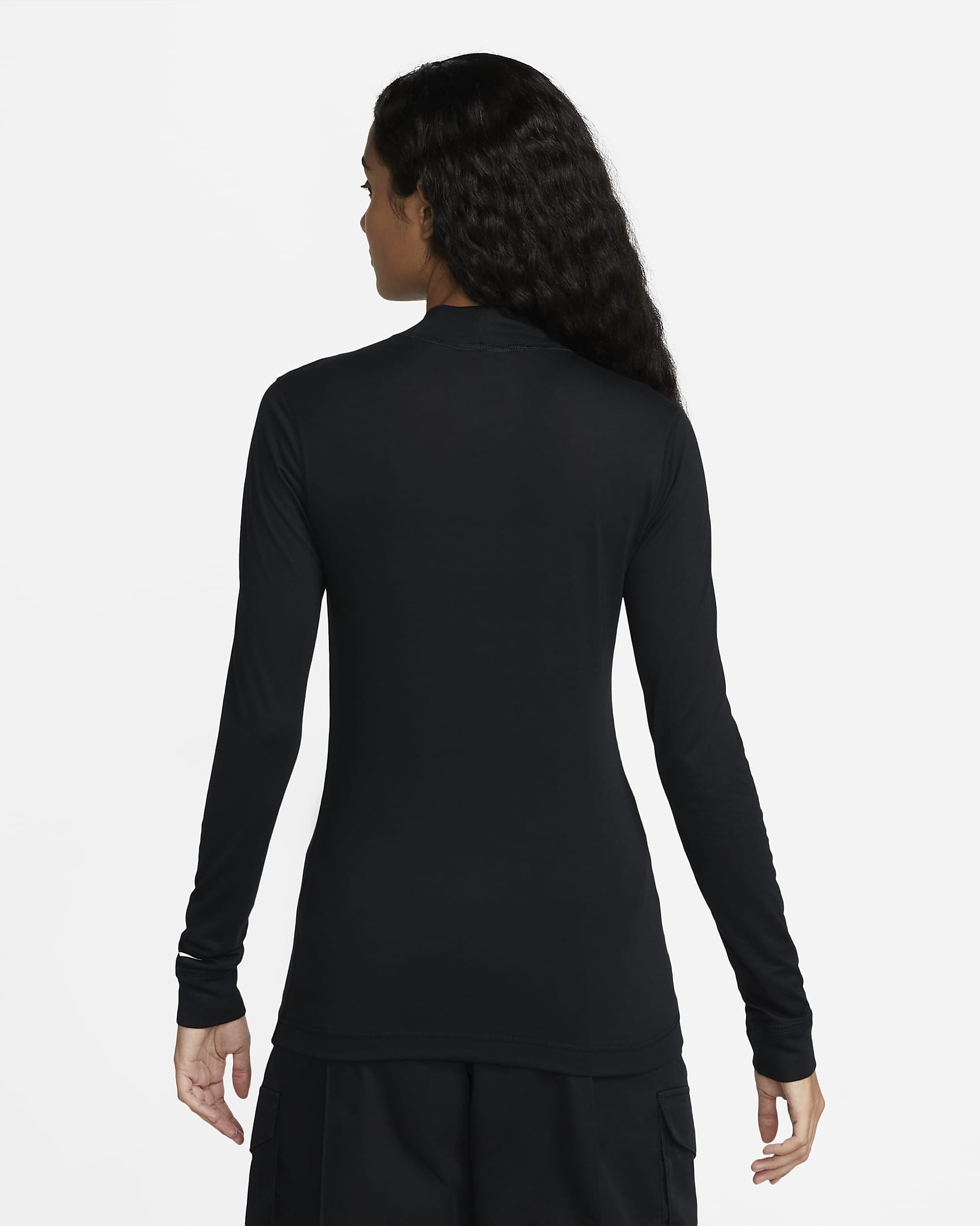 Serena Williams Design Crew Women's Slim-fit Mock-neck Long-sleeve T-shirt - Black