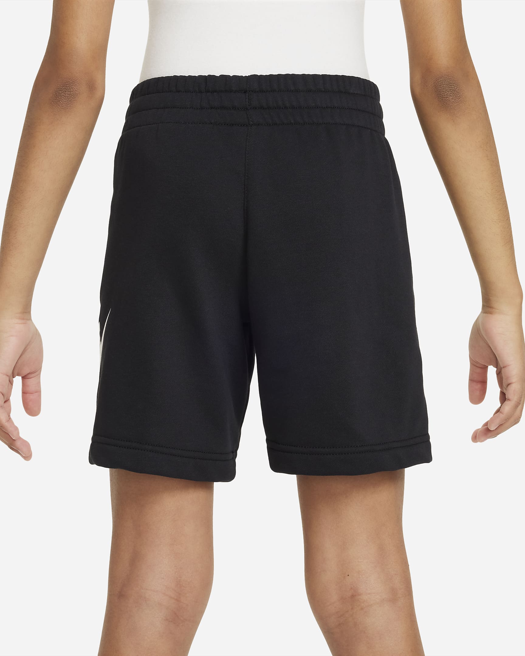 Shorts de French Terry para niños talla grande Nike Sportswear Club Fleece - Negro/Blanco