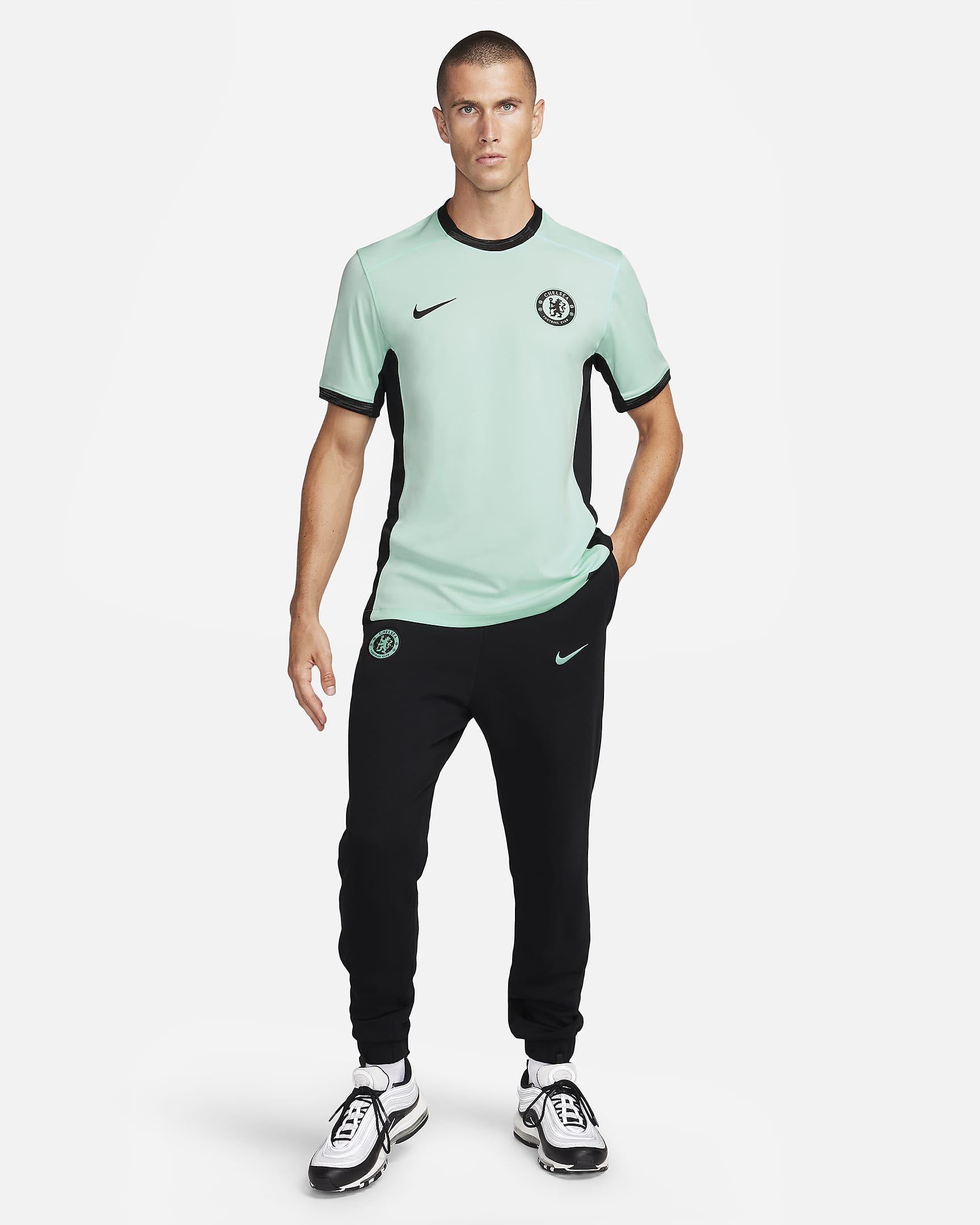 Chelsea FC 2023/24 Stadium Third Nike Dri-FIT-fodboldtrøje til mænd - Mint Foam/sort