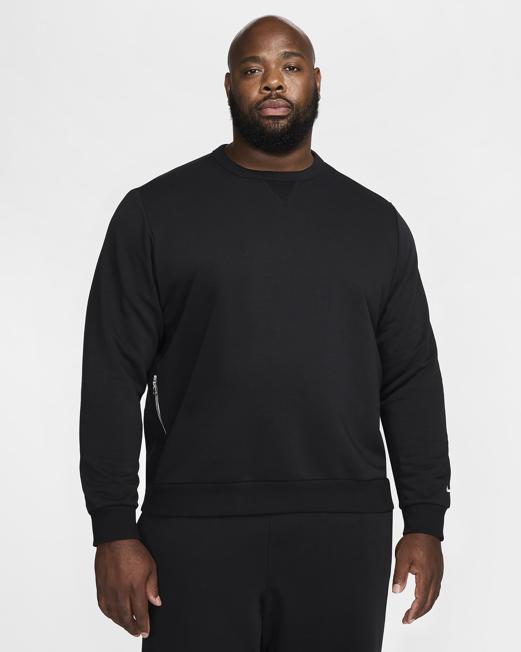 Nike Standard Issue Men's Dri-FIT Basketball Crew-Neck Sweatshirt - Black/Pale Ivory