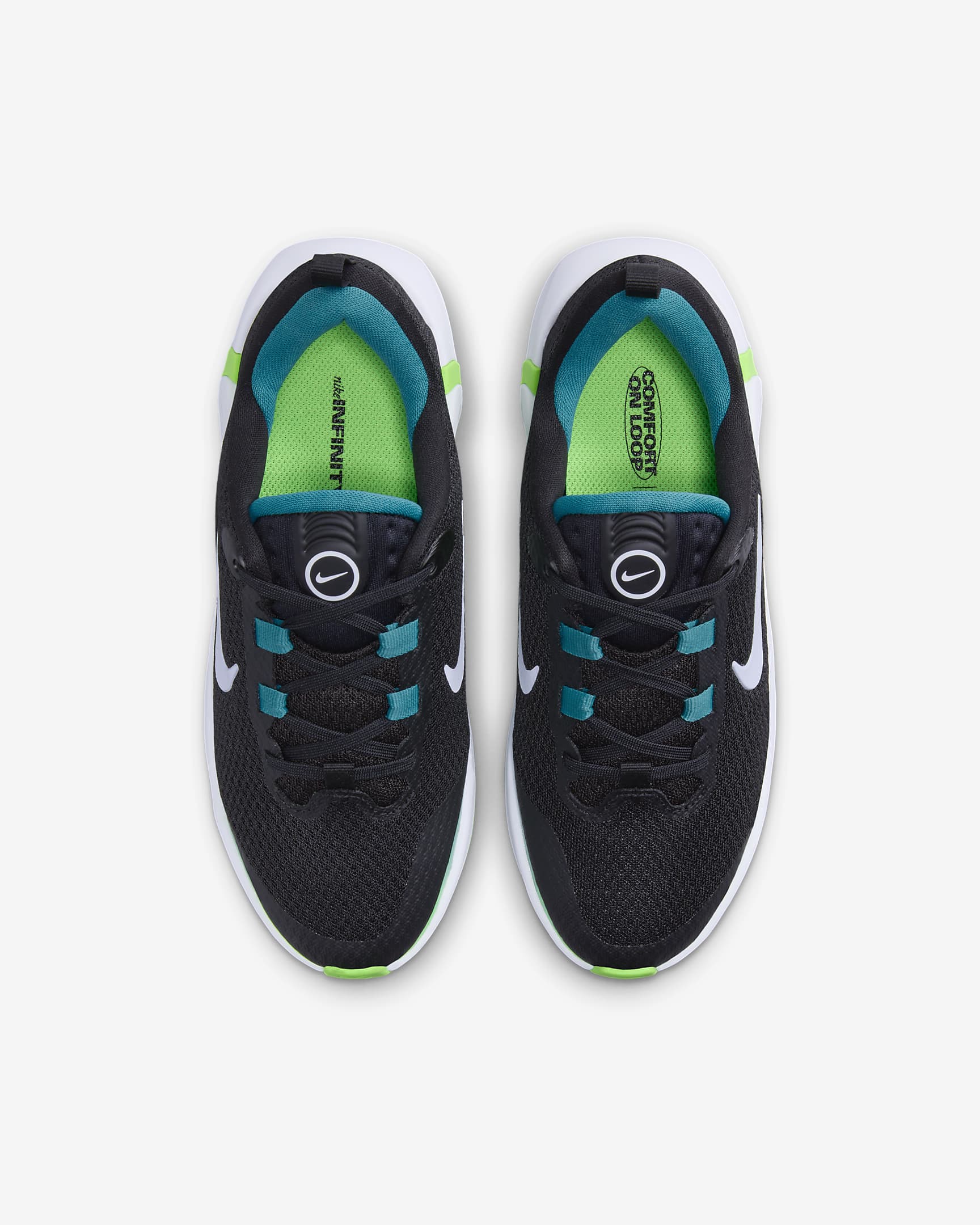 Nike Infinity Flow løpesko til store barn - Svart/Aquamarine/Green Strike/Football Grey