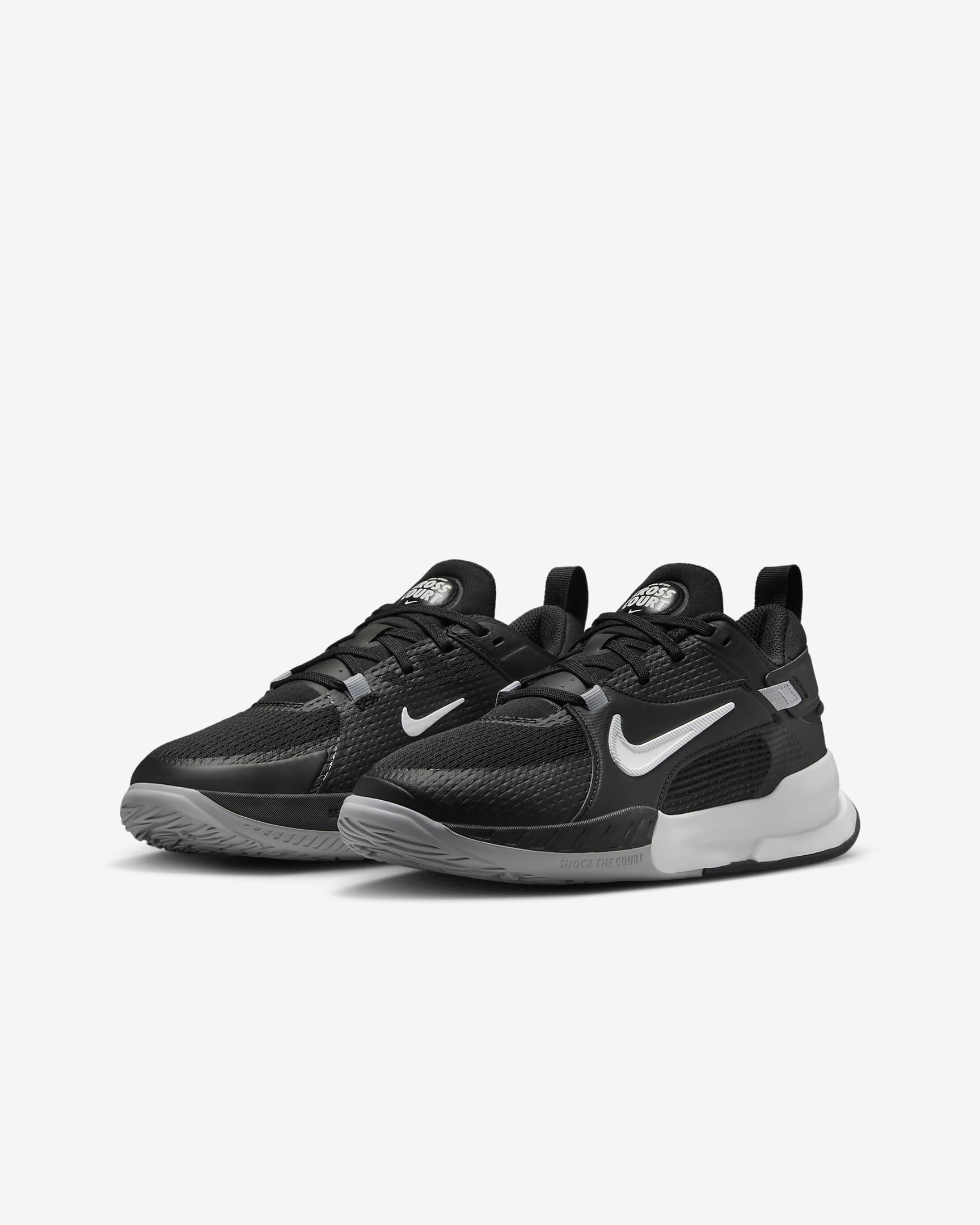 Nike Crosscourt Younger/Older Kids' Shoes - Black/Wolf Grey/White