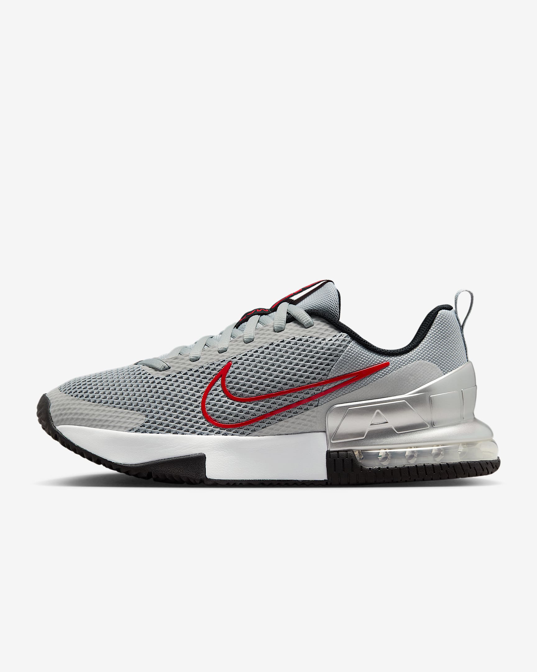 Tenis de entrenamiento para hombre Nike Air Max Alpha Trainer 6 - Plata liso/Plata metalizado/Negro/Rojo universitario