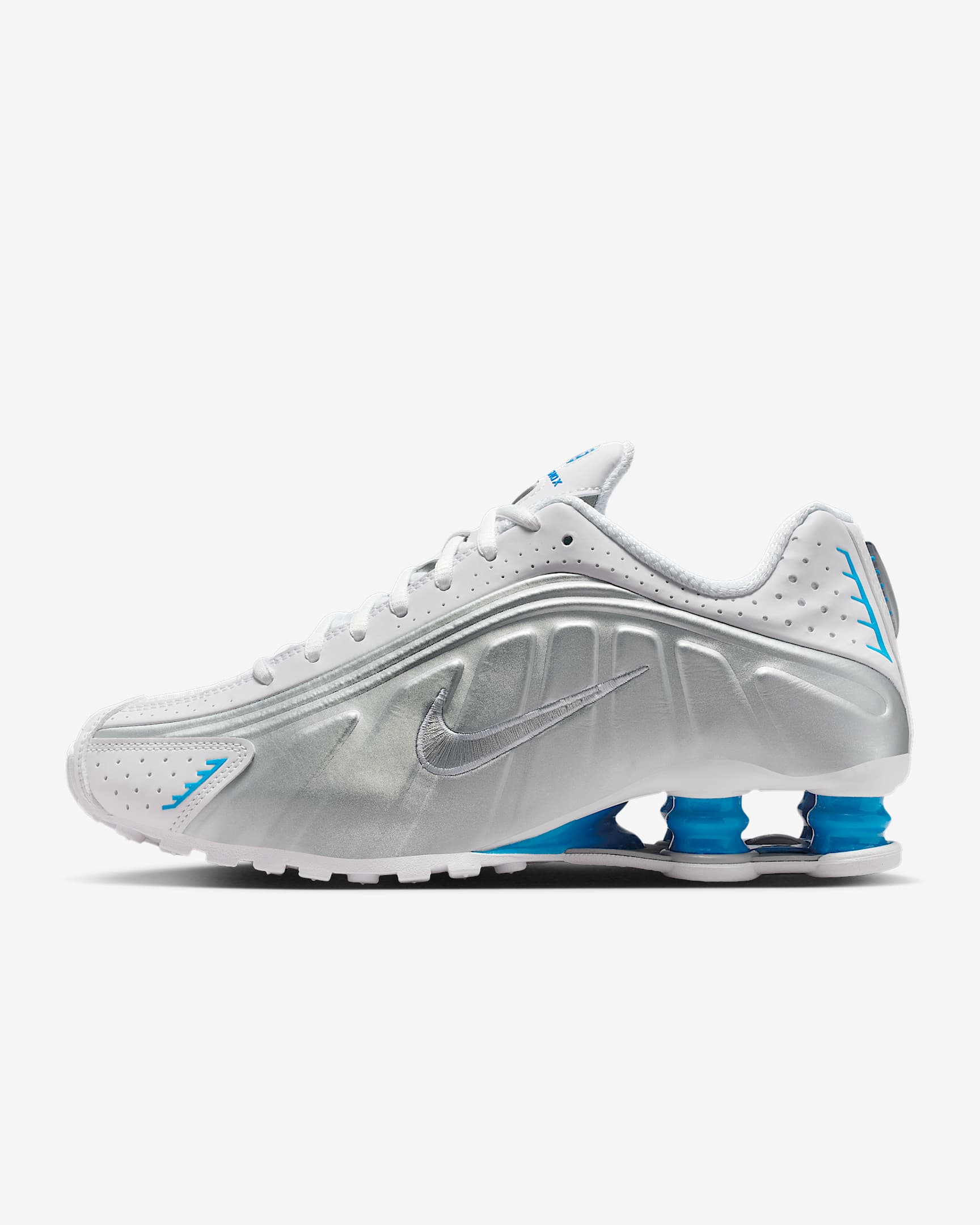 Nike Shox R4 Women's Shoes - White/Blue Hero/Metallic Silver