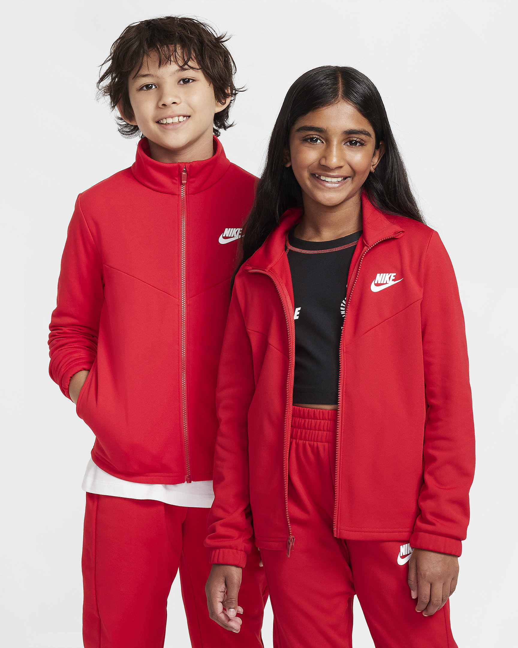 Nike Sportswear tracksuit til store barn - University Red/University Red/Hvit