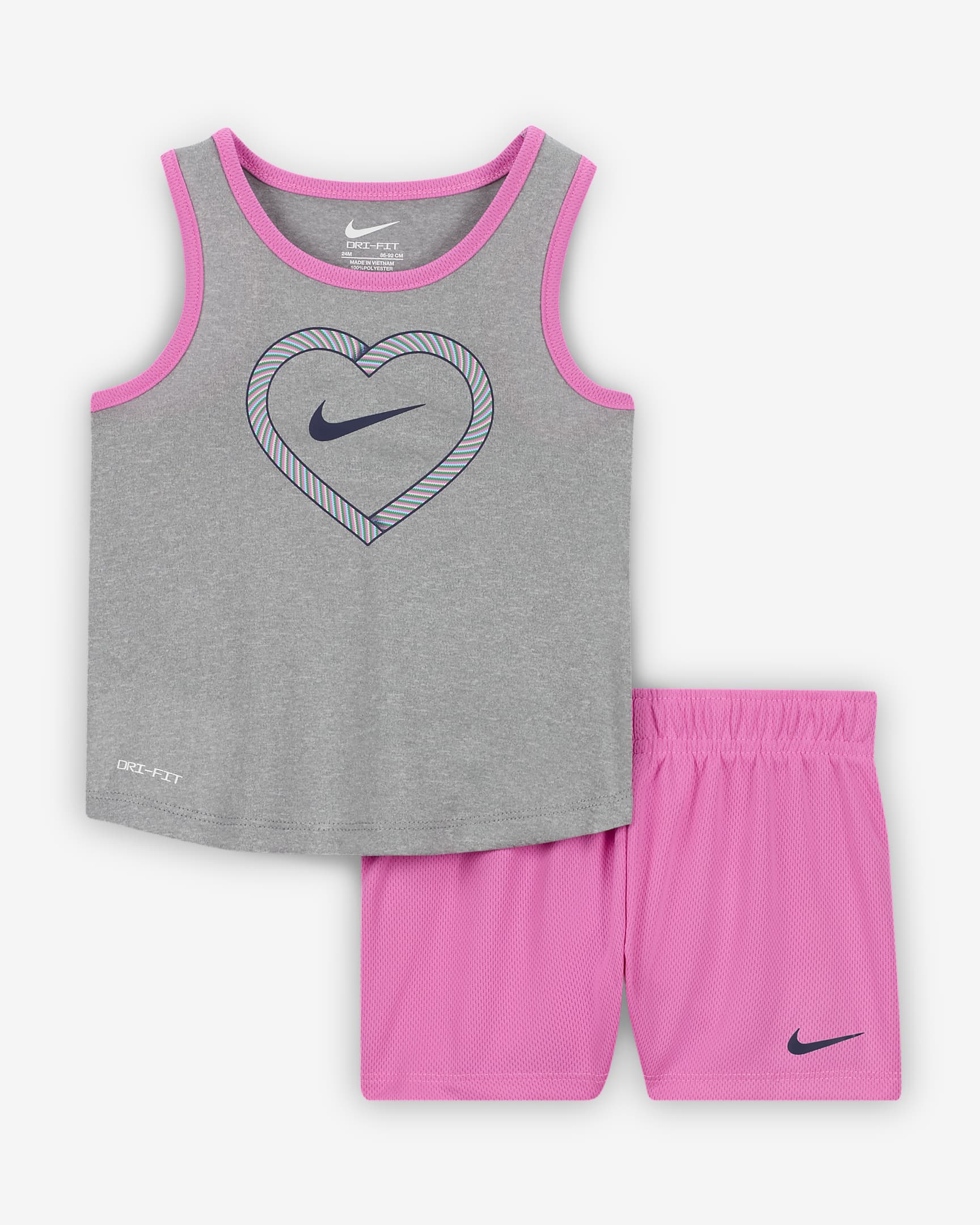 Nike Dri-FIT Happy Camper Baby (12-24M) Mesh Shorts Set - Playful Pink