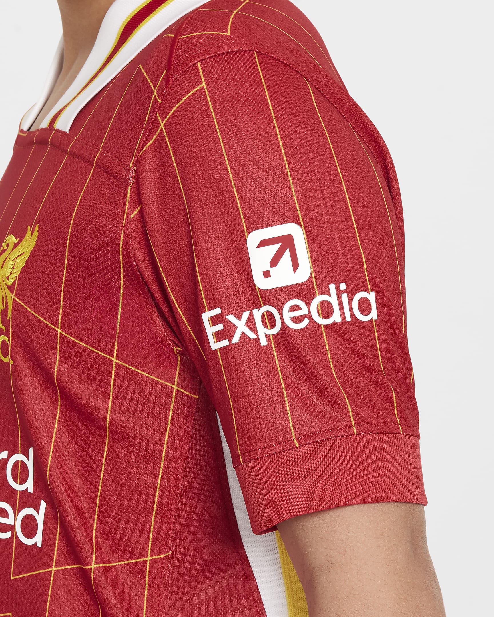 Liverpool FC 2024/25 Stadium 主場大童 Nike Dri-FIT 復刻版足球衣 - Gym Red/白色/Chrome Yellow