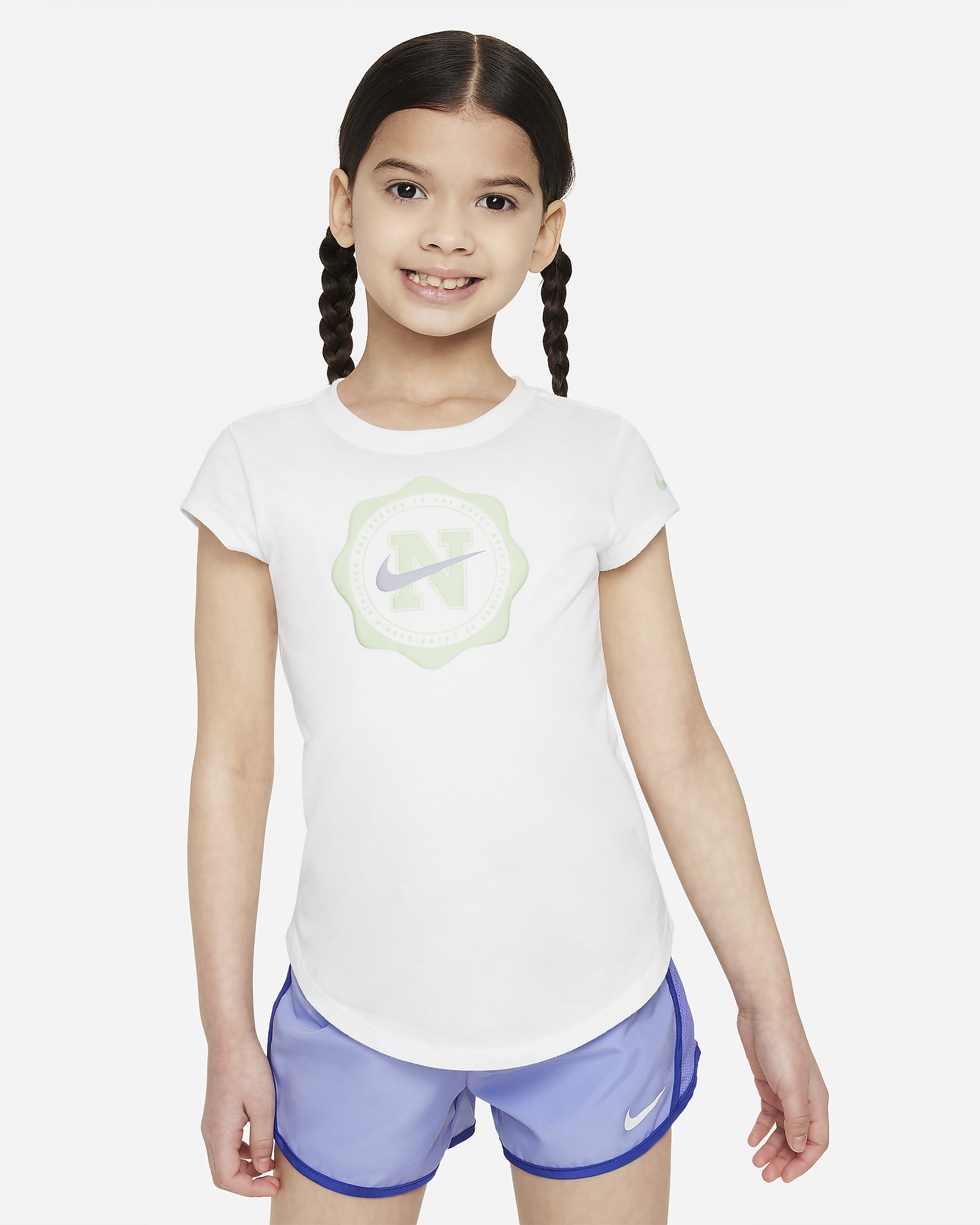 Playera con gráfico para niños talla pequeña Nike Prep in Your Step - Blanco