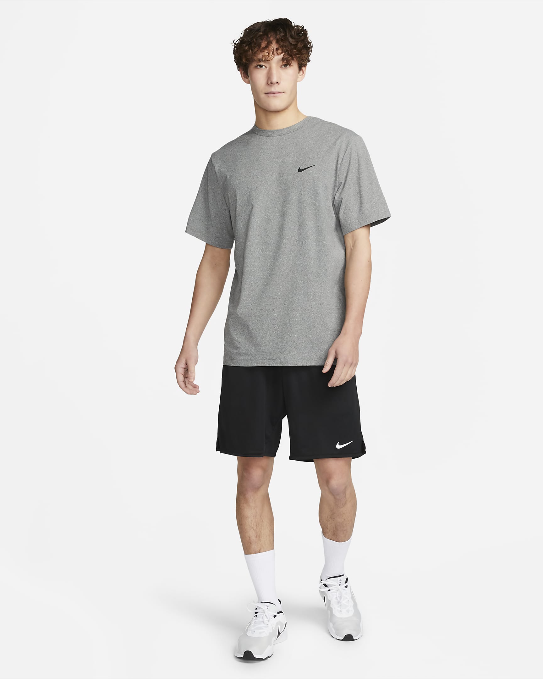 Nike Dri-FIT Totality 男款 23 公分無內裡短褲 - 黑色/黑色/Iron Grey/白色