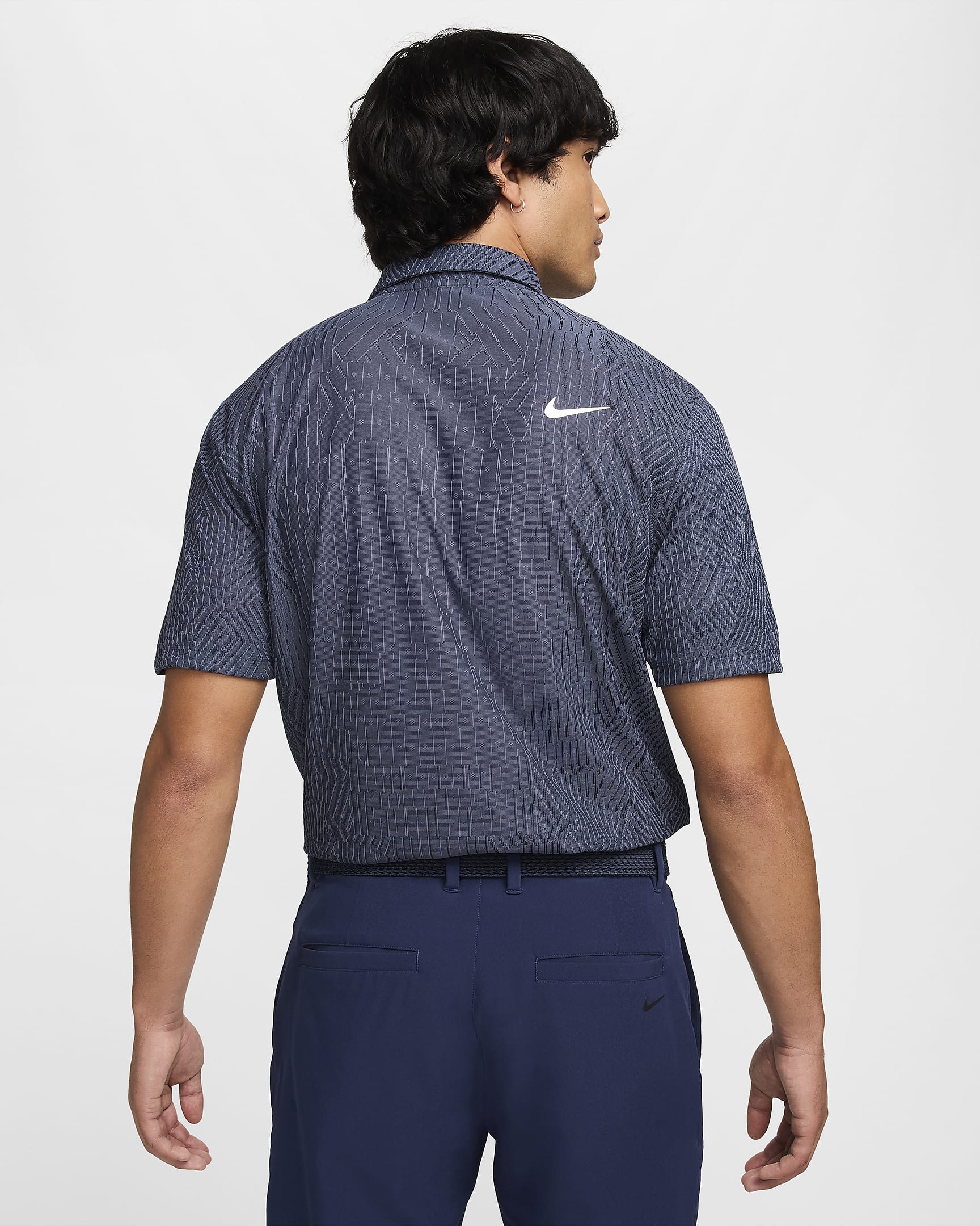 Nike Tour Dri-FIT ADV Erkek Golf Polo Üstü - Light Carbon/Armory Navy/Beyaz