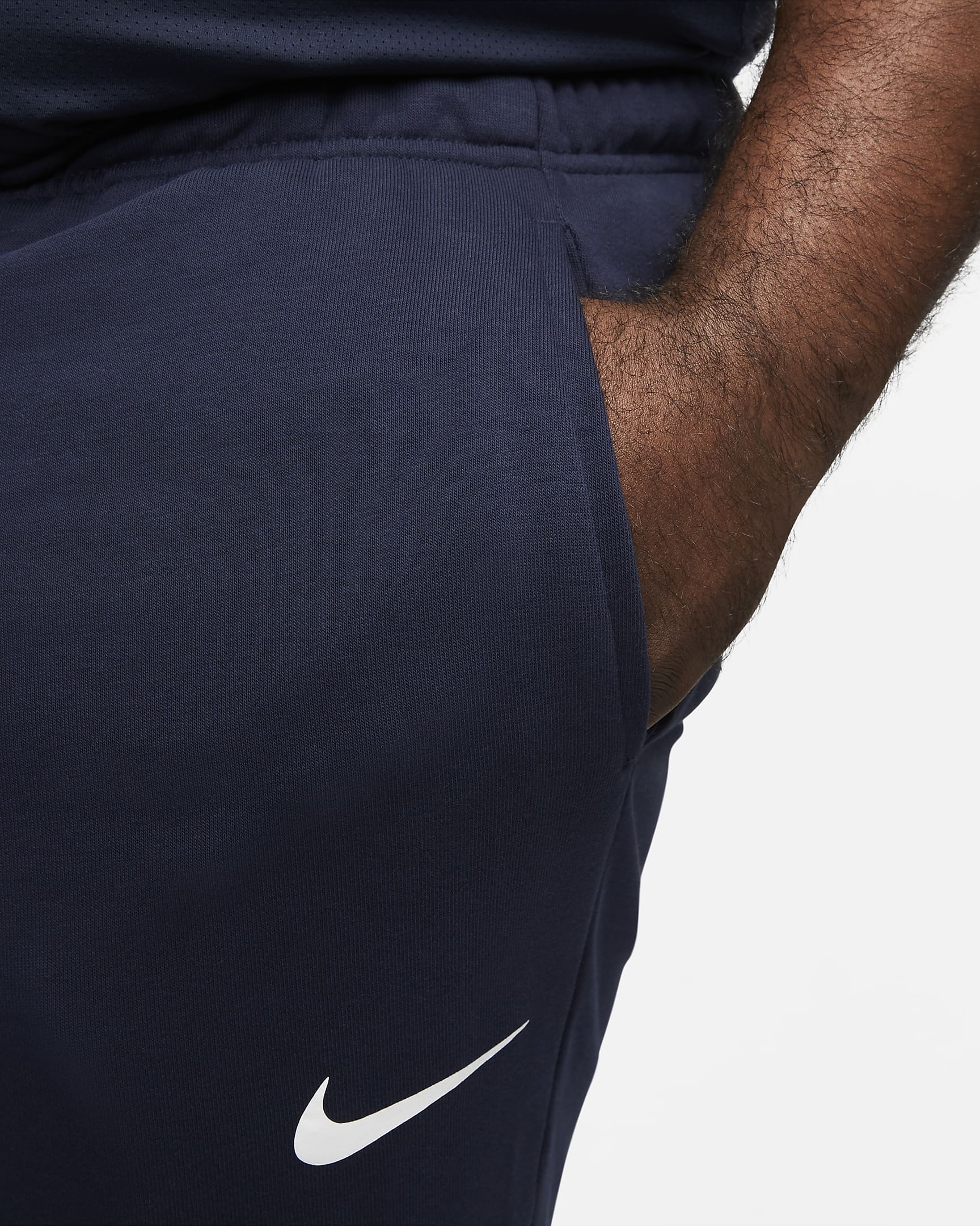 Nike Dry Men's Dri-FIT Taper Fitness Fleece Trousers - Obsidian/White